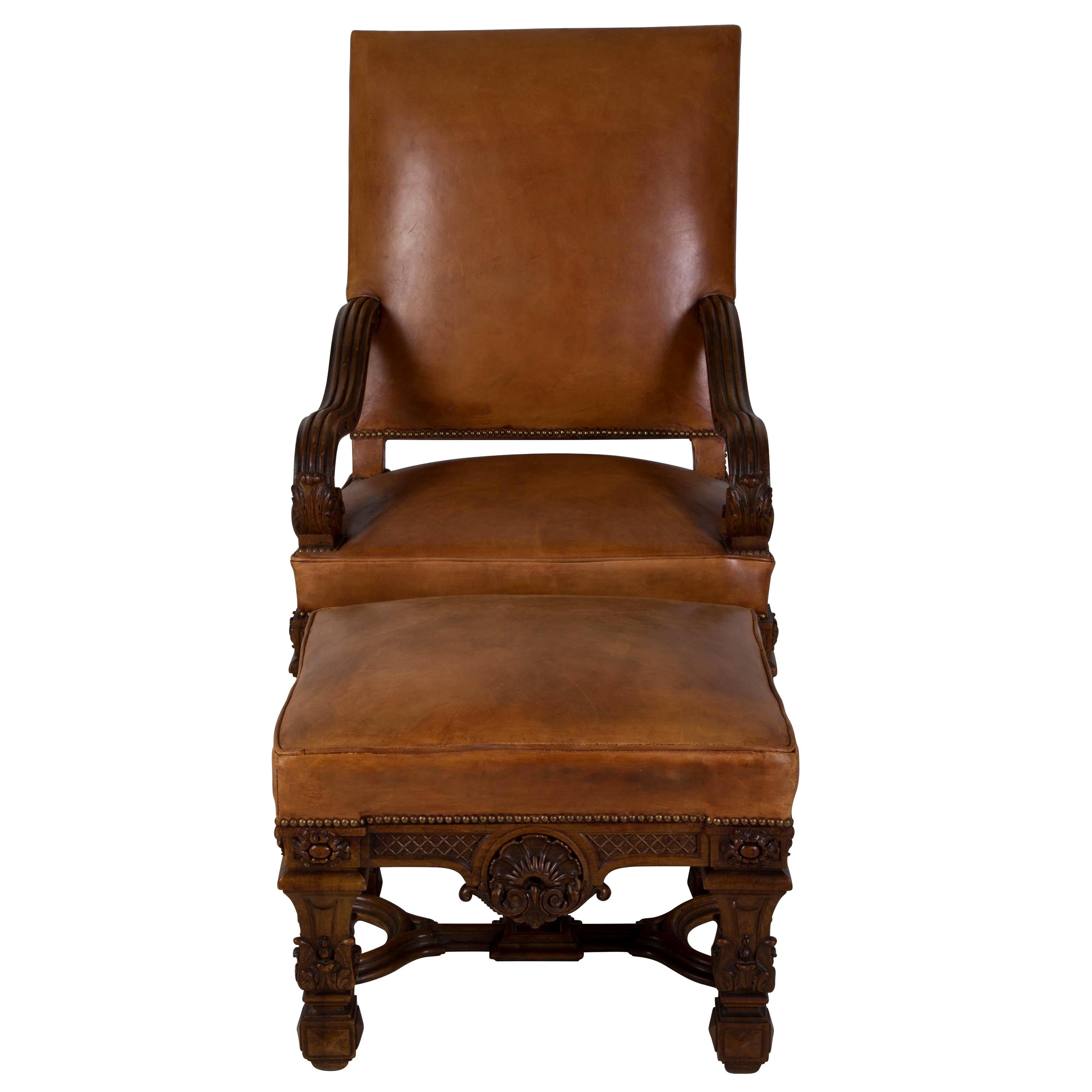 French Chair and Ottoman at 1stDibs
