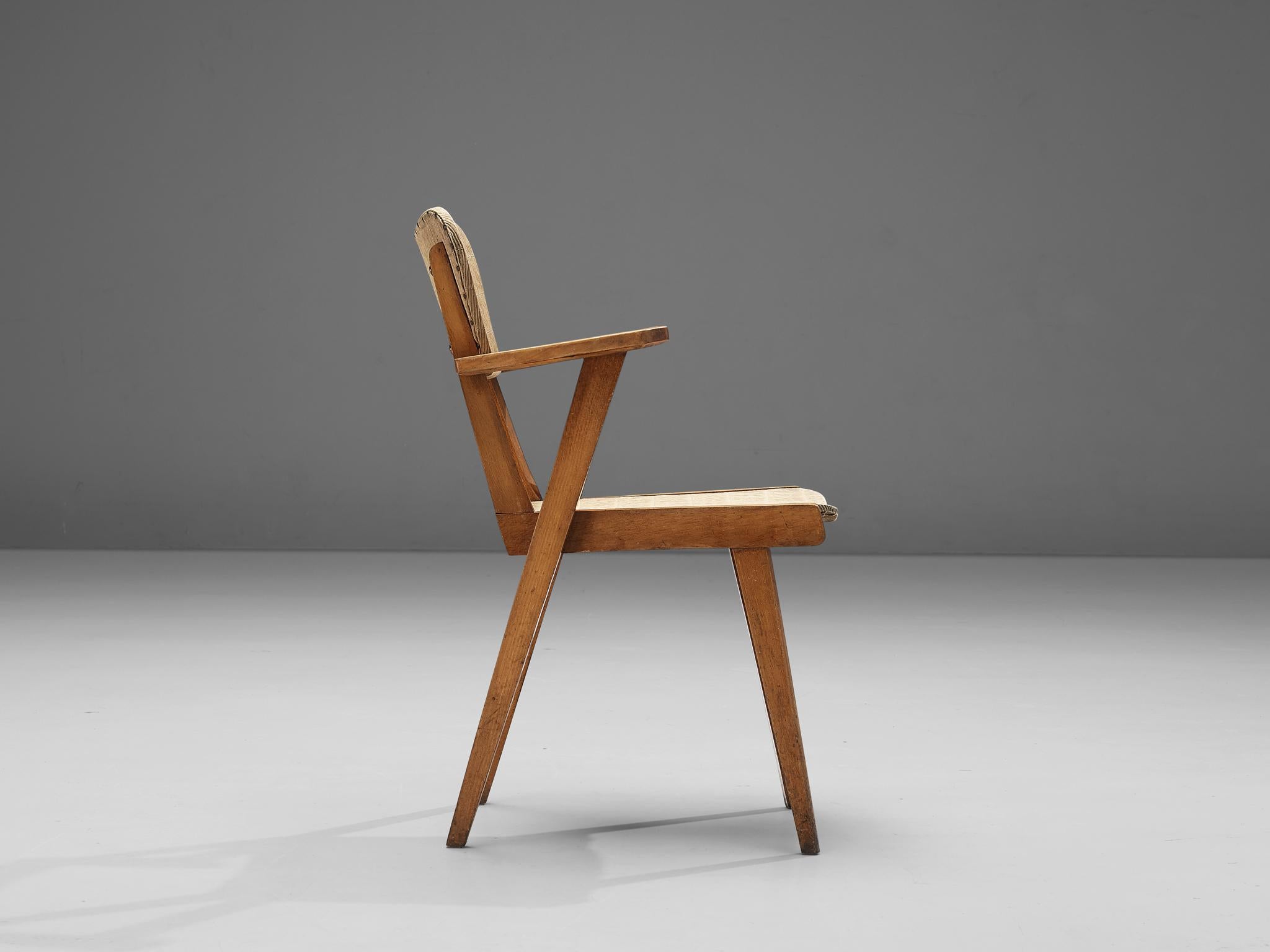 Beech French Chair in Vinyl  For Sale