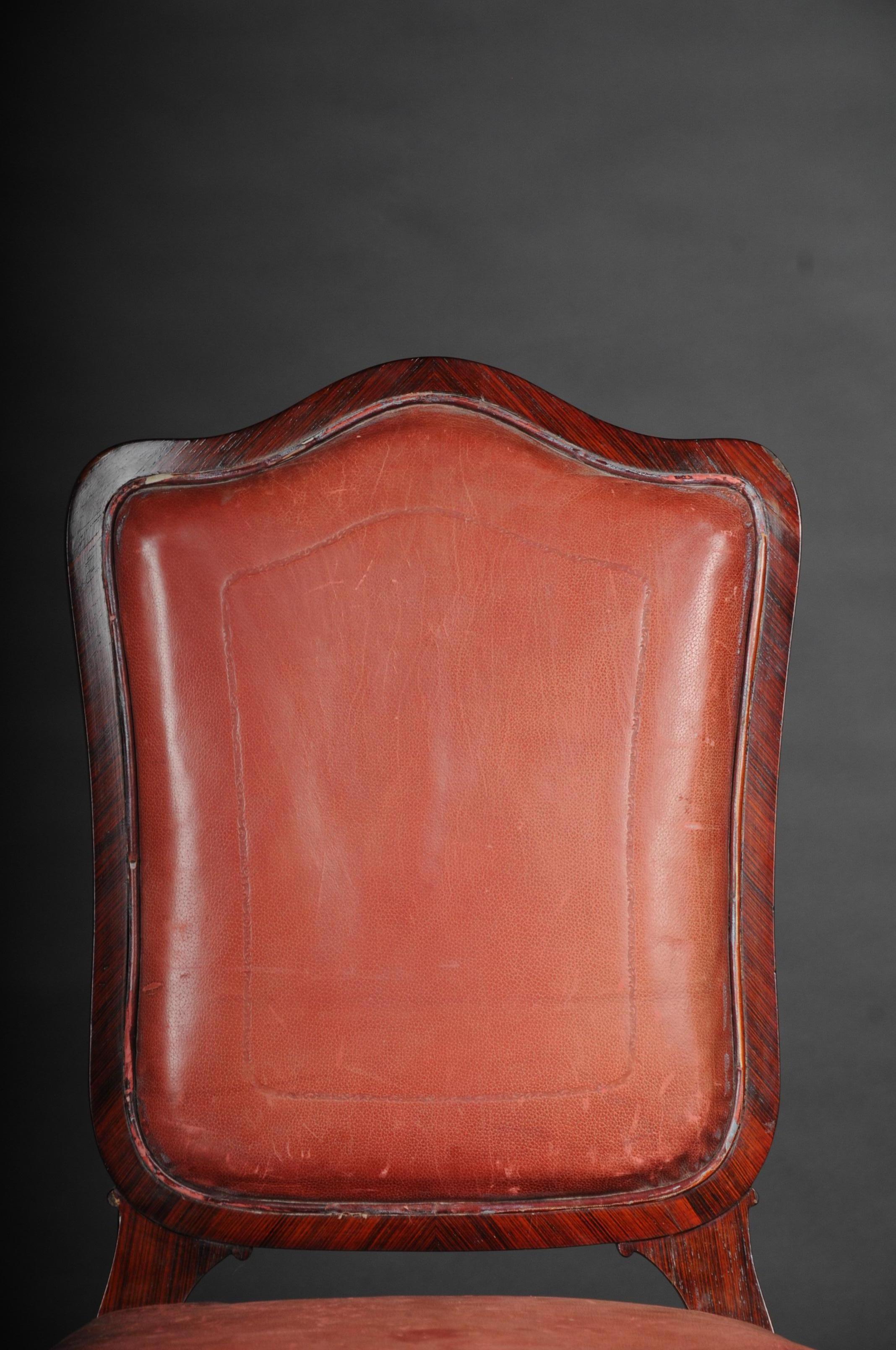 tulipwood veneered on solid wood. Appropriately curly and elegant shape.
Seat and backrest are finished with a historical, classic upholstery.


(C-149).