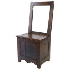 French Chair with Hinged Seat for Storage, circa 1850