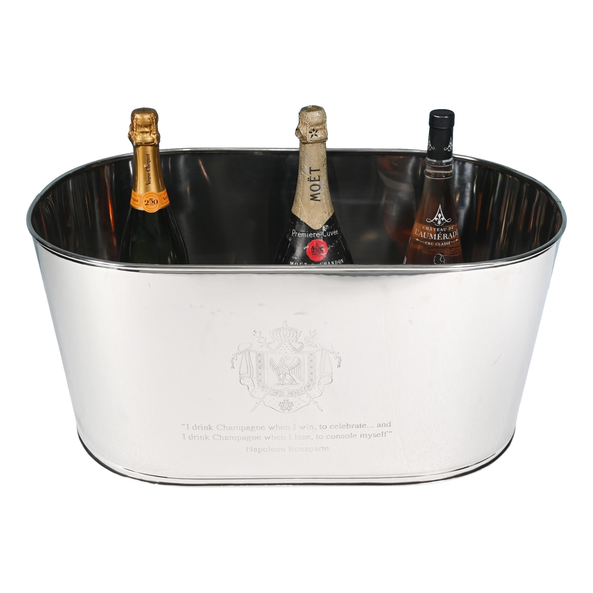 Secchiello da champagne francese A. Silver Plate 8 Bottle Wine Cooler Bollinger