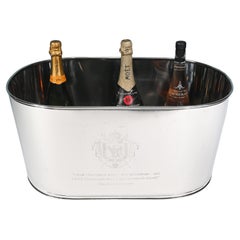 Secchiello da champagne francese A. Silver Plate 8 Bottle Wine Cooler Bollinger