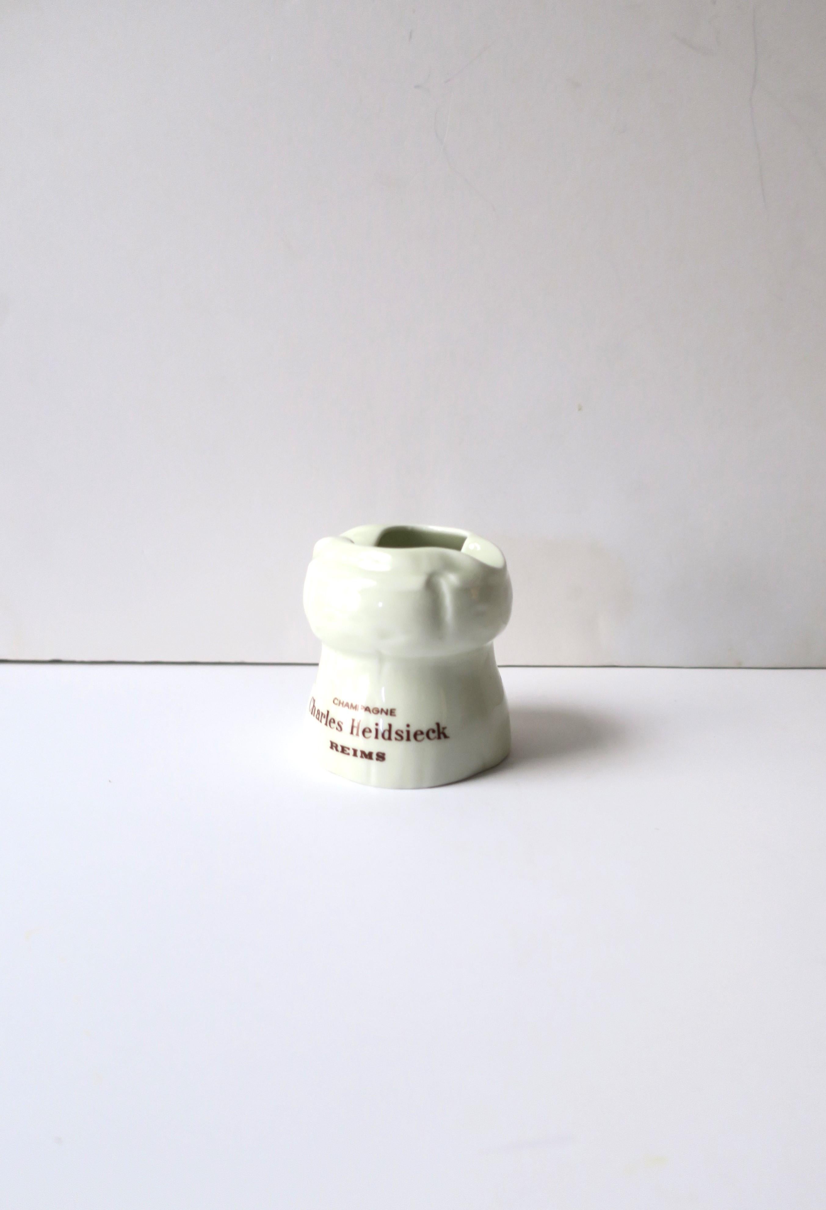 20th Century French Champagne Cork and Cage Porcelain Ashtray or Decorative Object For Sale