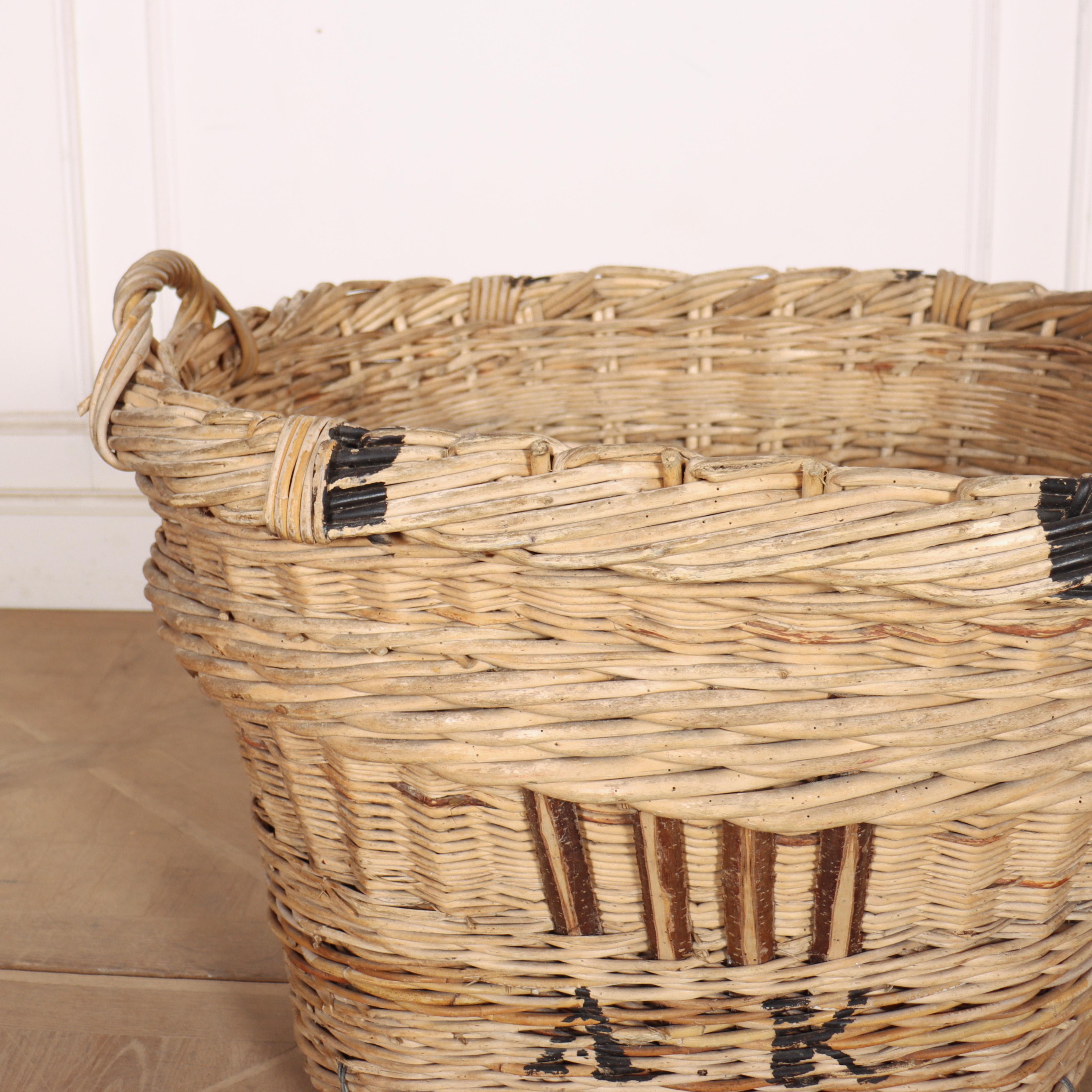 20th Century French Champagne Grape Basket For Sale