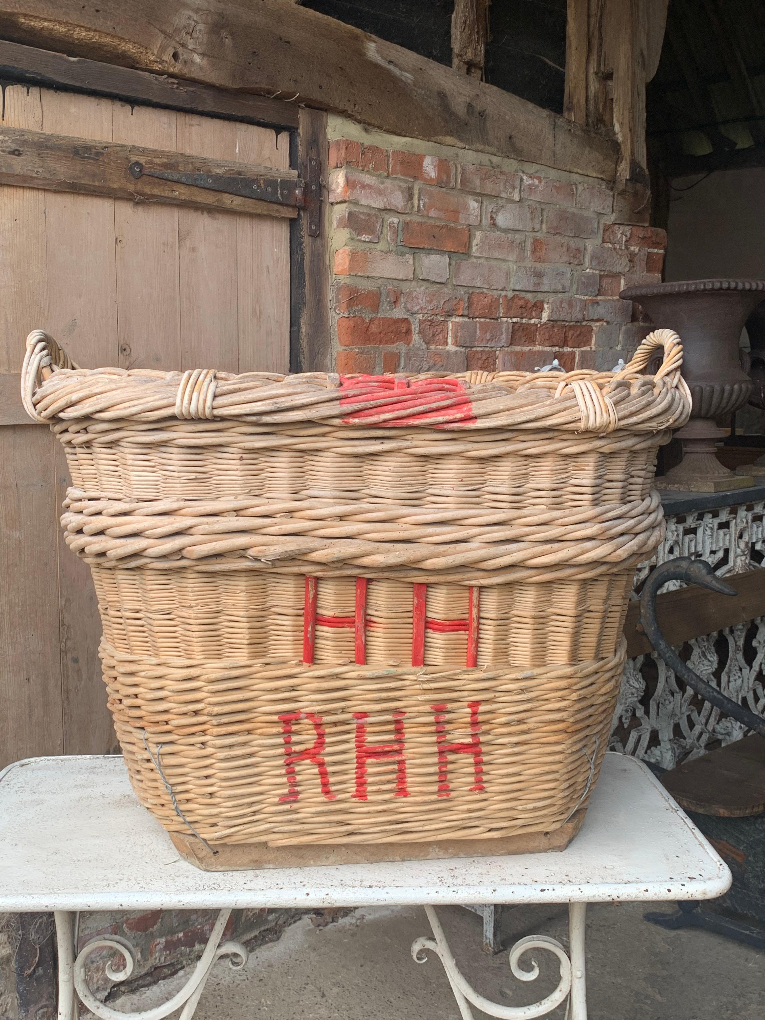 Hand-Crafted French Champagne Grape Harvesting Basket For Sale