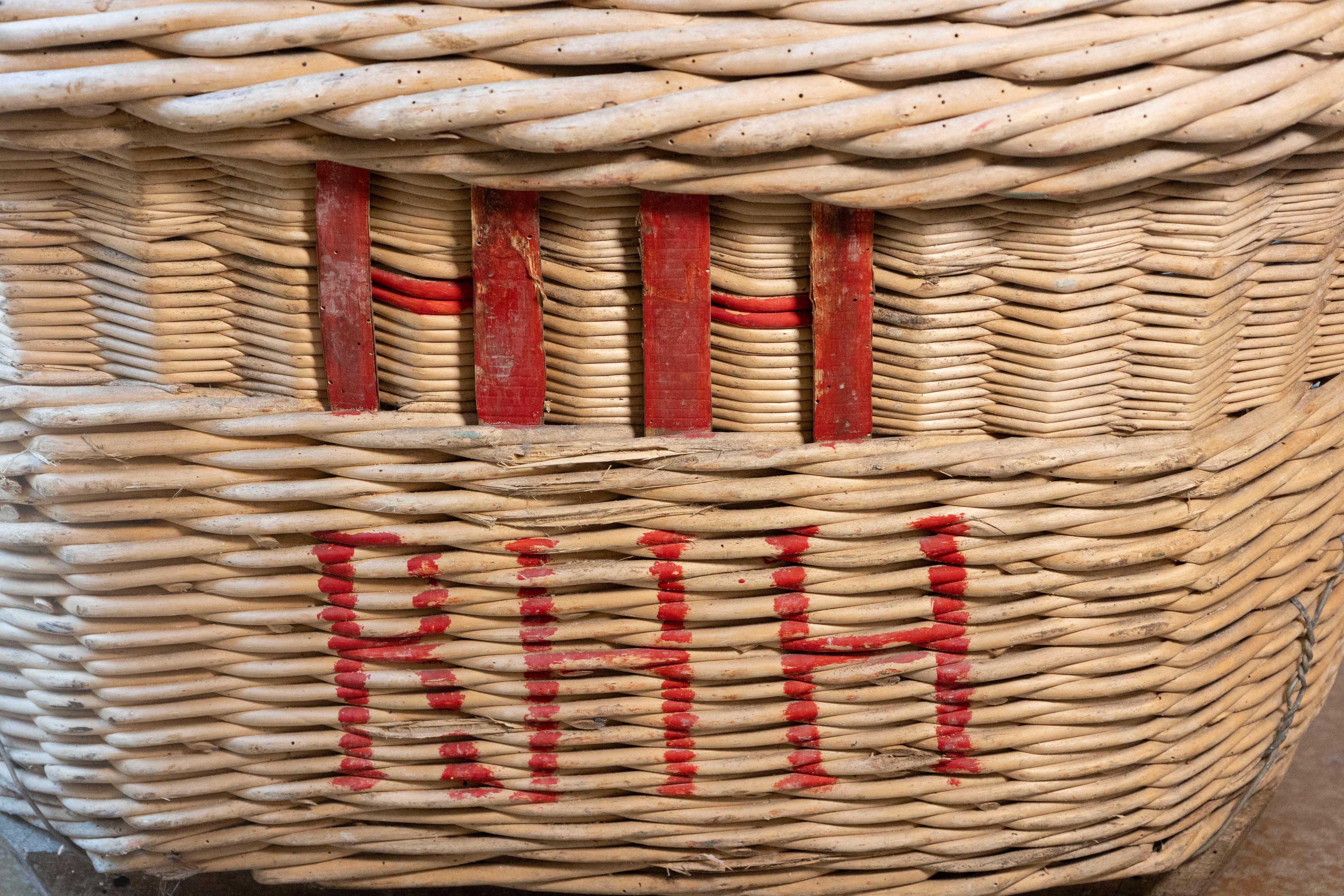 Willow French Champagne Harvesting Basket For Sale