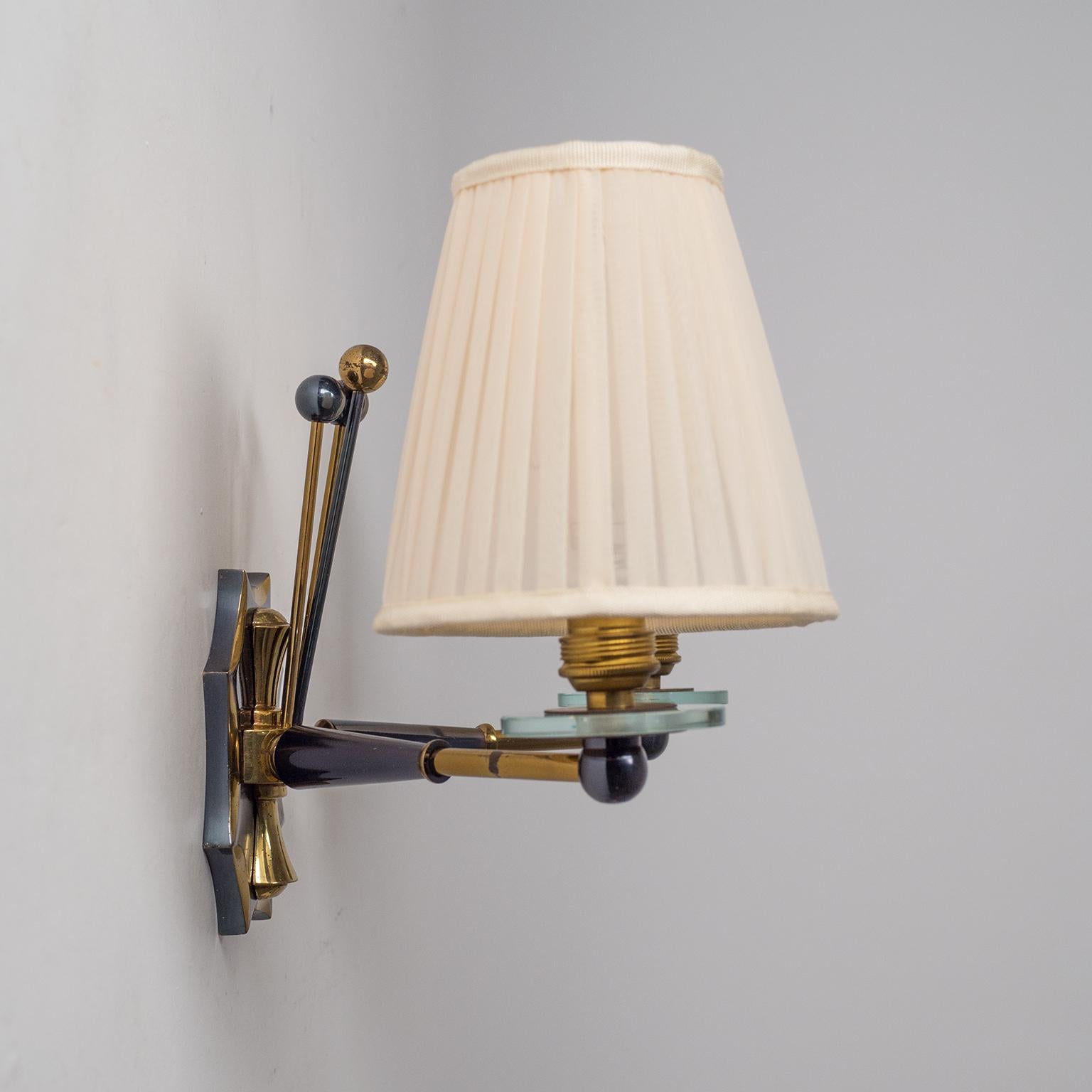 French Chandelier, circa 1950, Patinated Brass 3