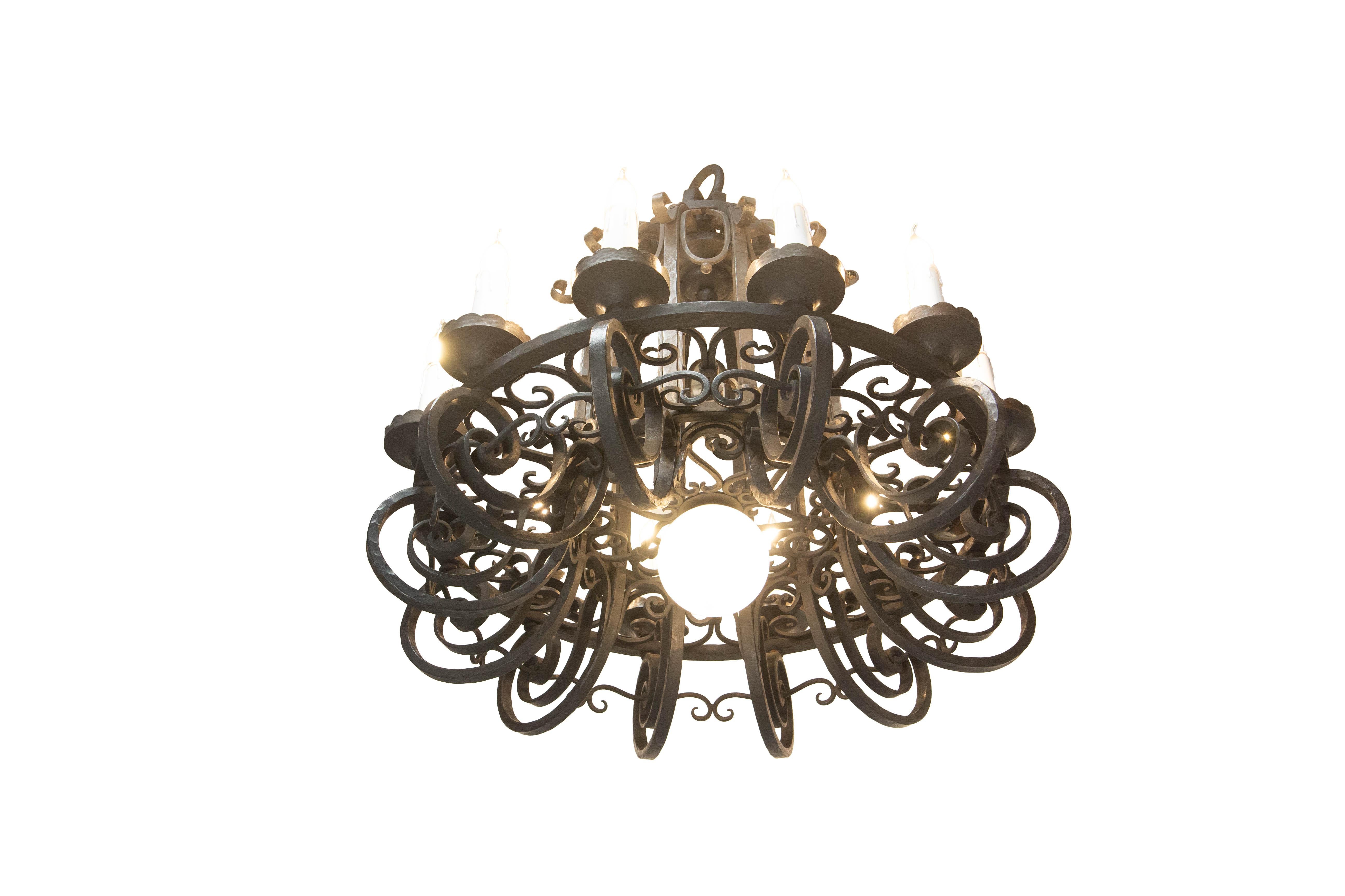 Début du 20ème siècle French Chandelier Ceiling Pendant 