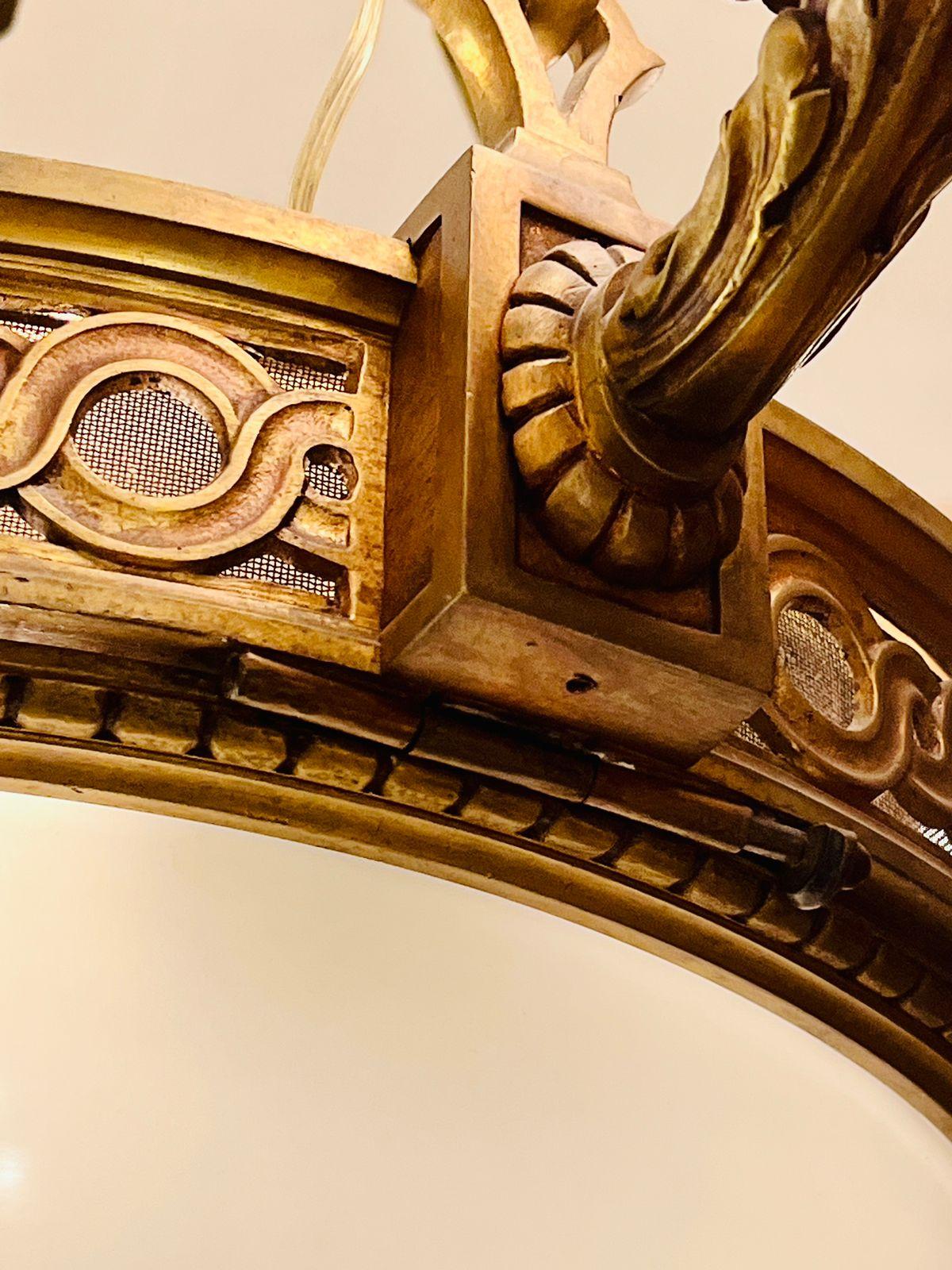 Altro Lampadario francese in bronzo e opalina proveniente dal Palazzo Monroe di Rio, circa 1904. in vendita