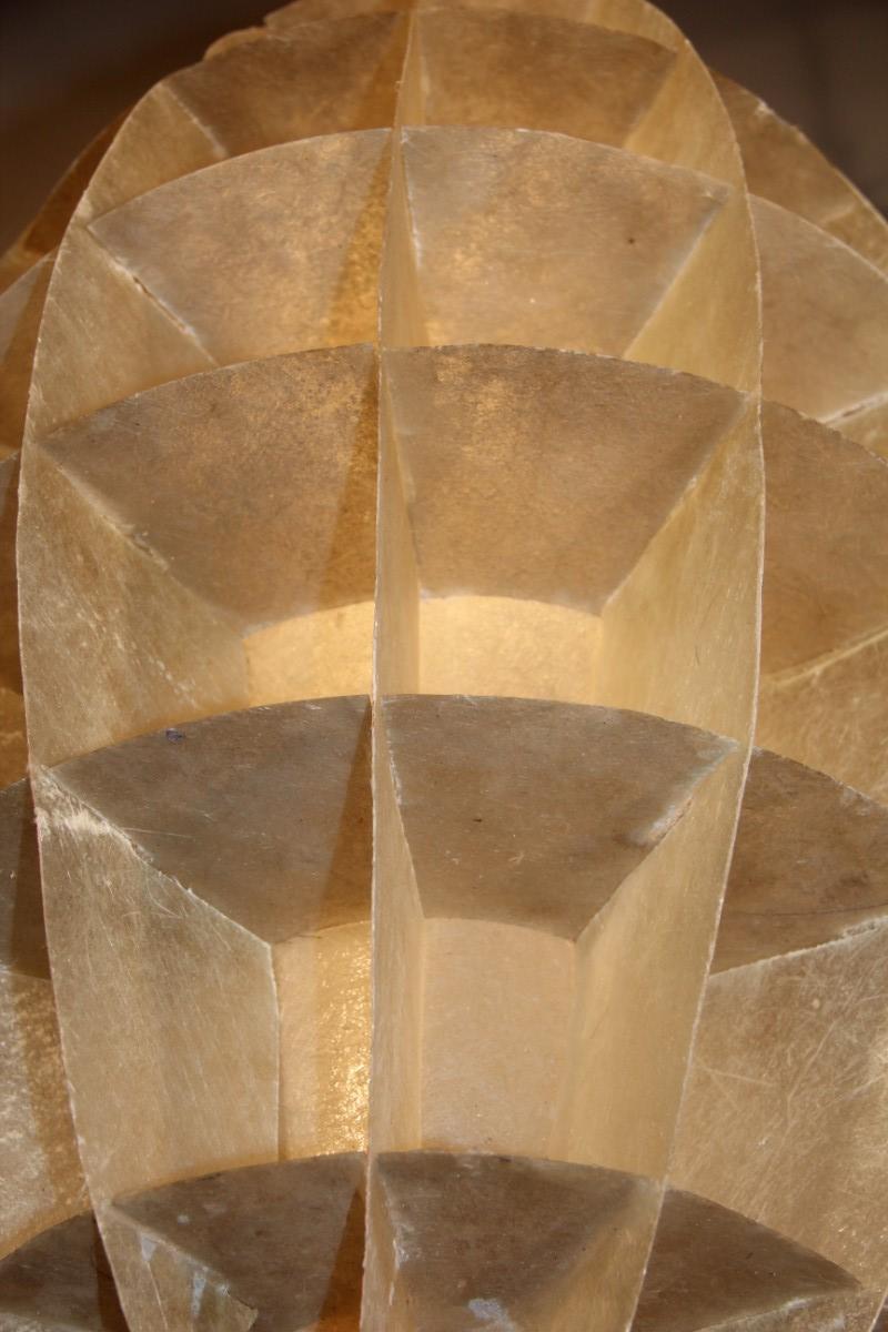 French Chandelier Oval 1960s in Beige Resin Like a Maze Verner Panton Style In Good Condition For Sale In Palermo, Sicily