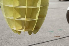 French Chandelier Oval 1960s in Green Resin like a Maze Verner Panton Style