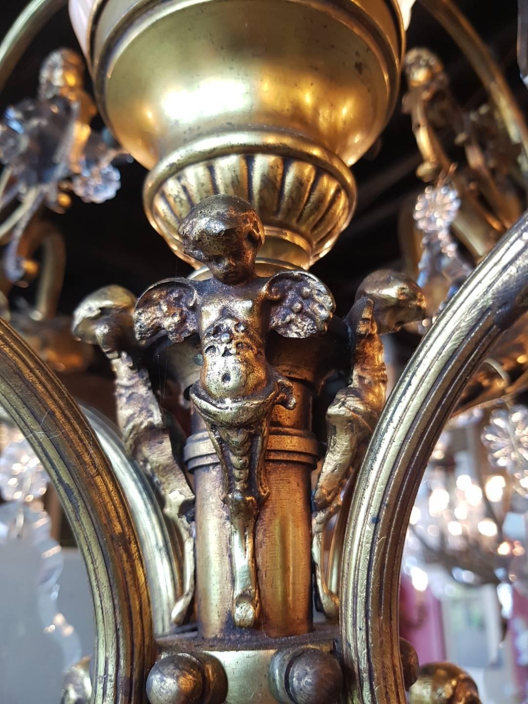 French Chandelier with Beautiful Details like Angels and Angel Faces For Sale 9