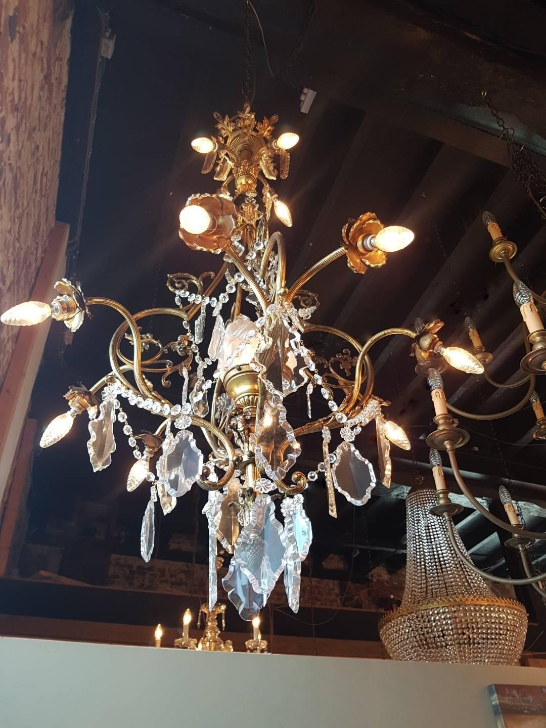 19th Century French Chandelier with Beautiful Details like Angels and Angel Faces For Sale