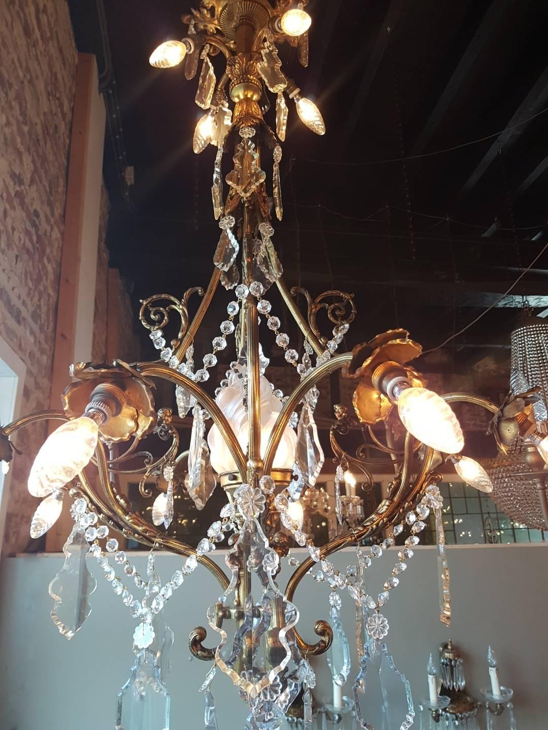 French Chandelier with Beautiful Details like Angels and Angel Faces For Sale 3