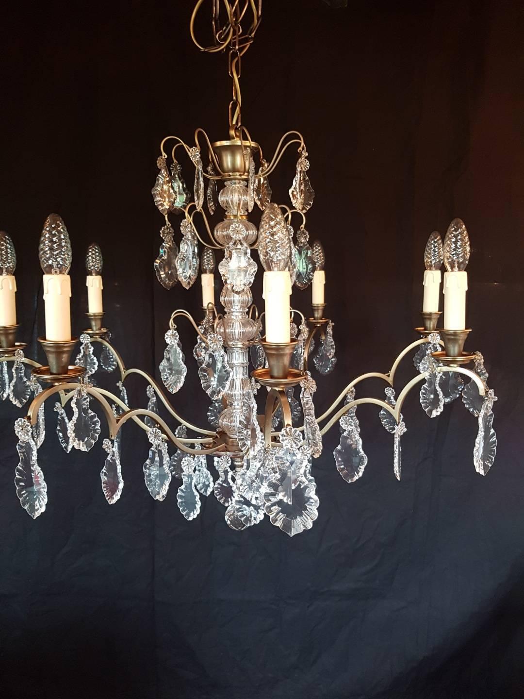 French Chandelier with Eight Lights In Good Condition For Sale In Oldebroek, NL
