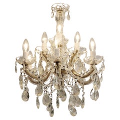 Retro French Chandelier with Tassels, 1950s