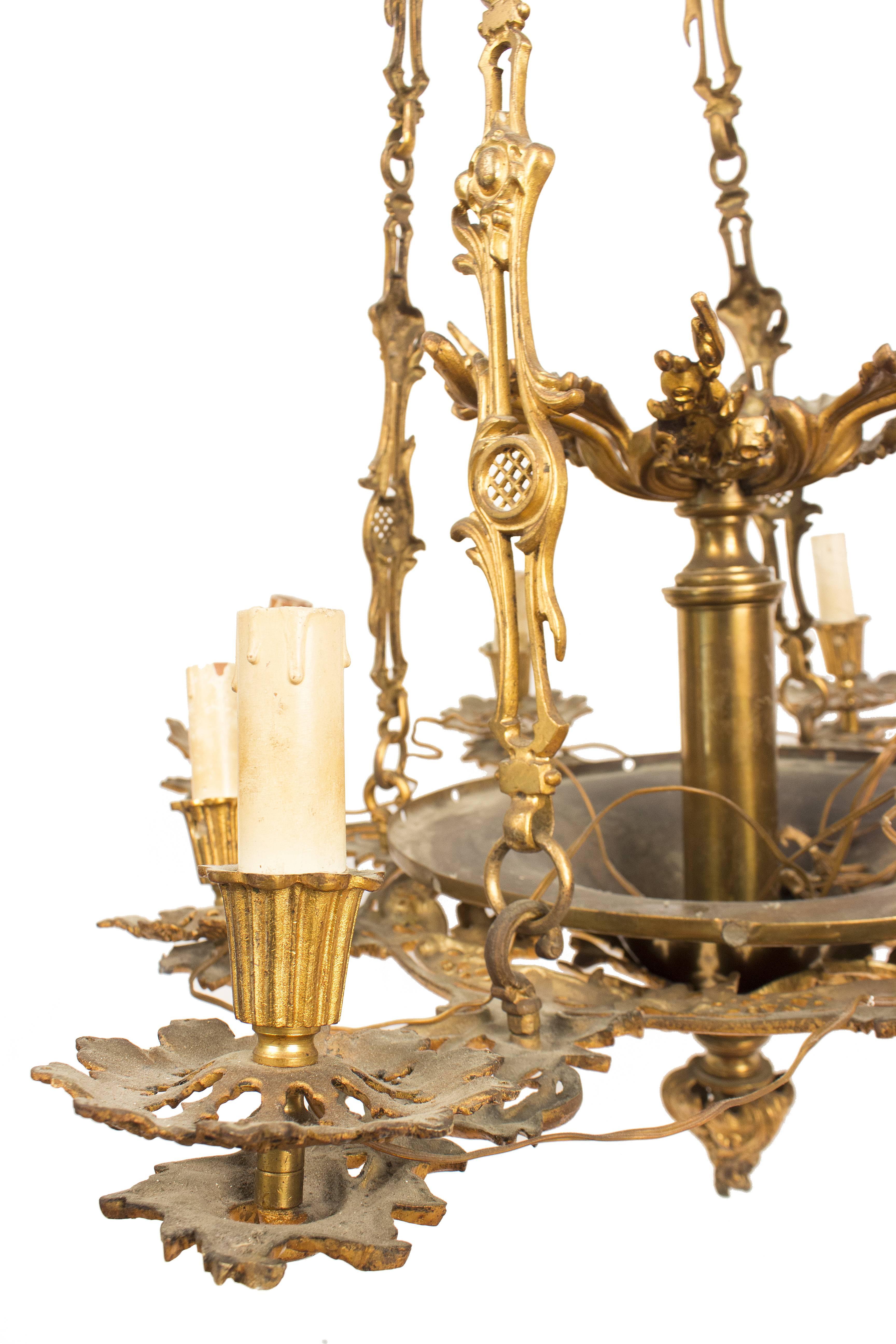 Ormolu Neorococo French Pendant Chandelier, 1880 In Good Condition For Sale In Rome, IT