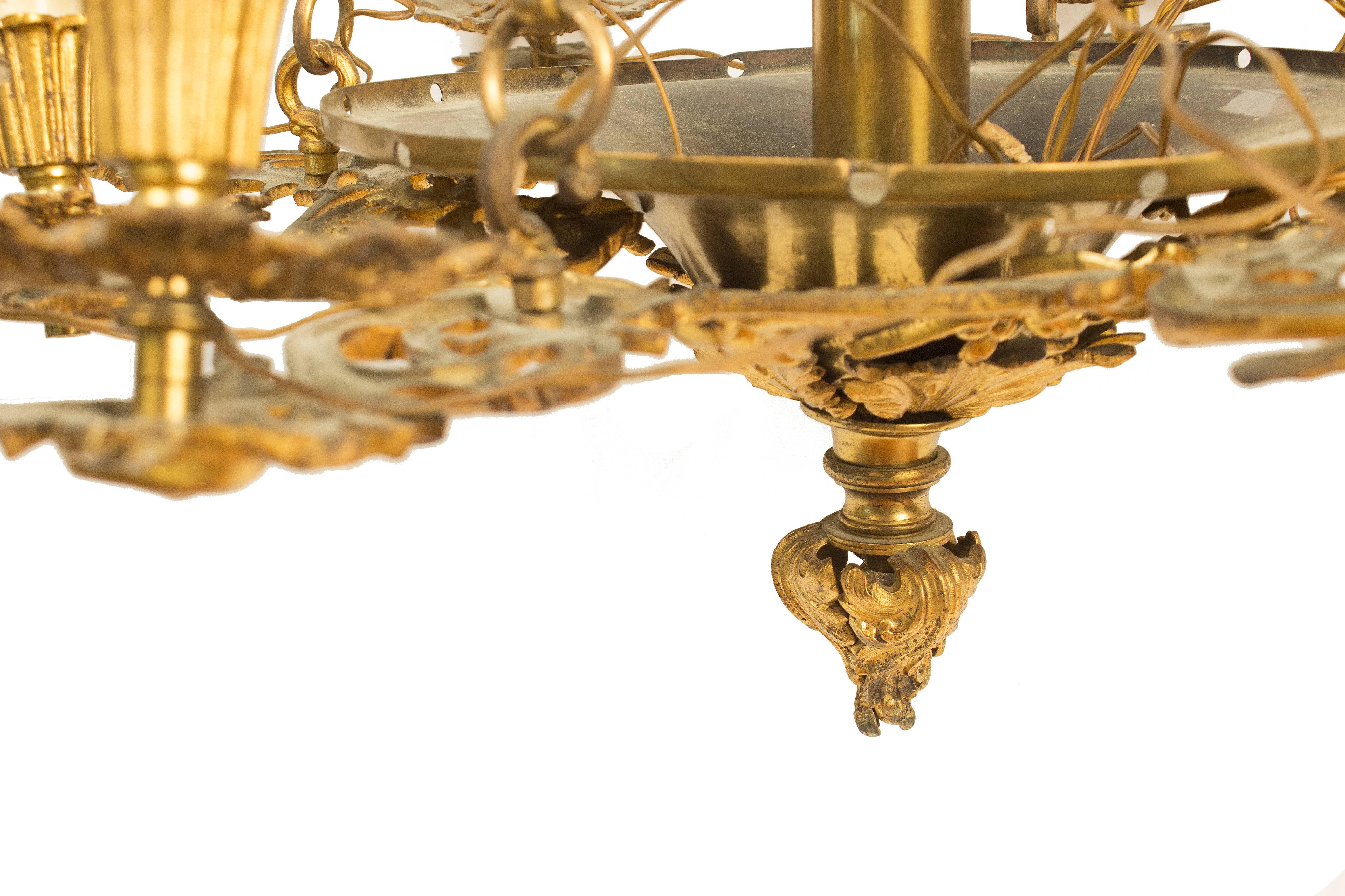 Late 19th Century Ormolu Neorococo French Pendant Chandelier, 1880 For Sale