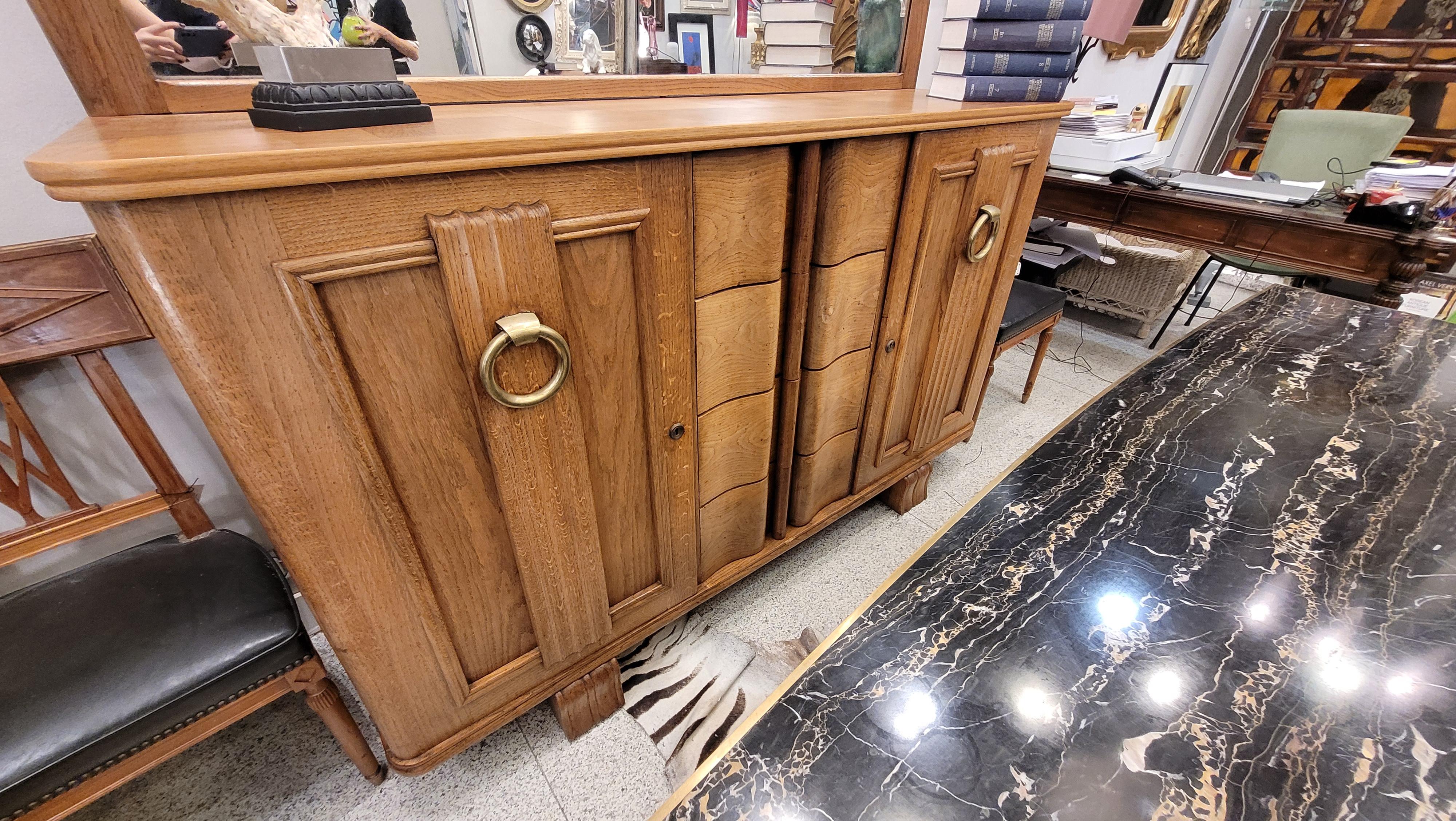 Il francese Charles Dudouyt  Credenza Enfilade in stile Art Déco  Wood  bronzo a specchio in vendita 3