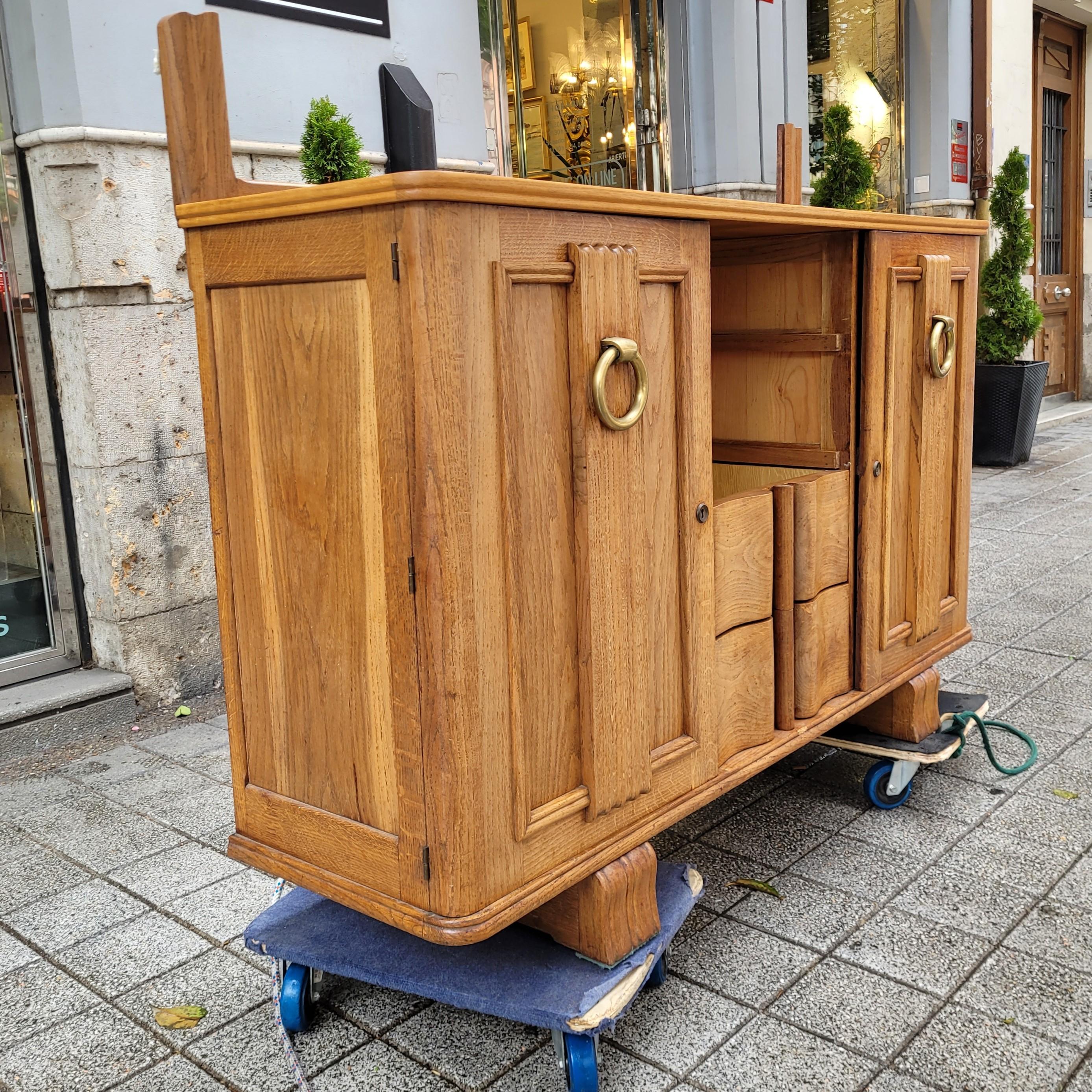 Francese Il francese Charles Dudouyt  Credenza Enfilade in stile Art Déco  Wood  bronzo a specchio in vendita