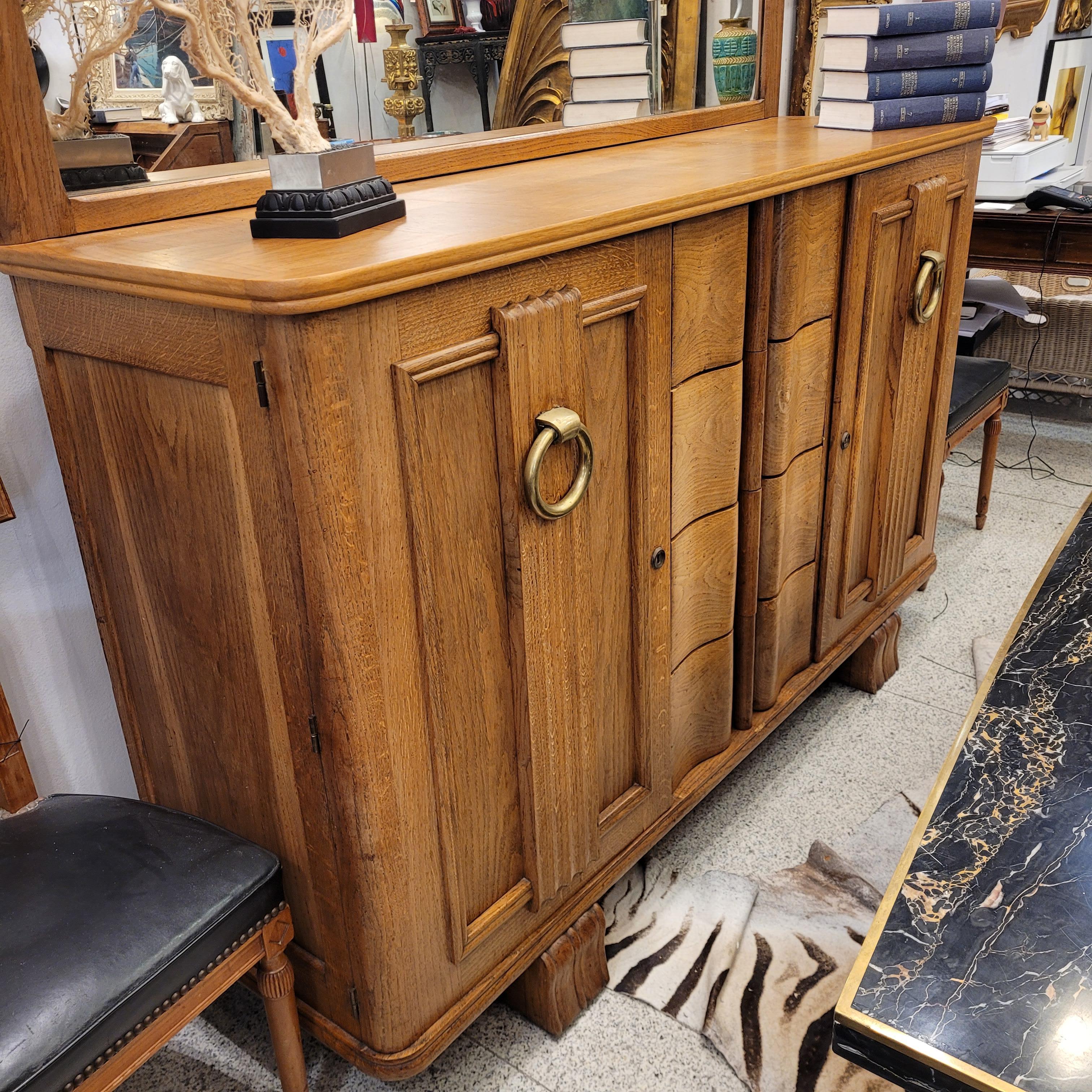 Bronzo Il francese Charles Dudouyt  Credenza Enfilade in stile Art Déco  Wood  bronzo a specchio in vendita