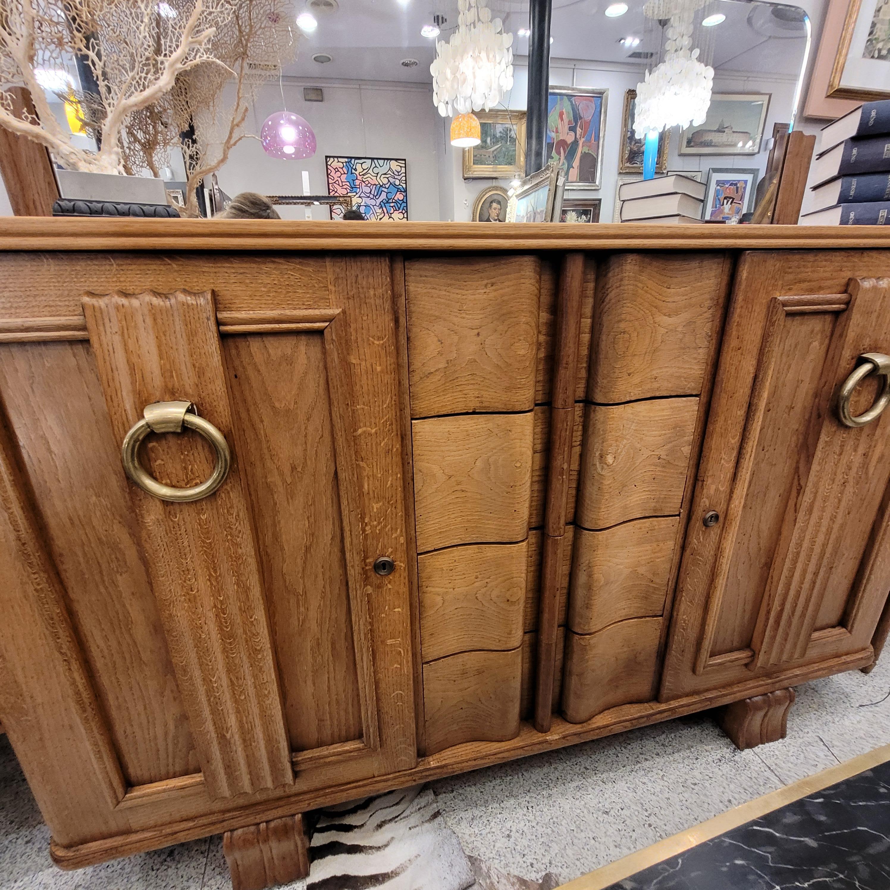 Il francese Charles Dudouyt  Credenza Enfilade in stile Art Déco  Wood  bronzo a specchio in vendita 1