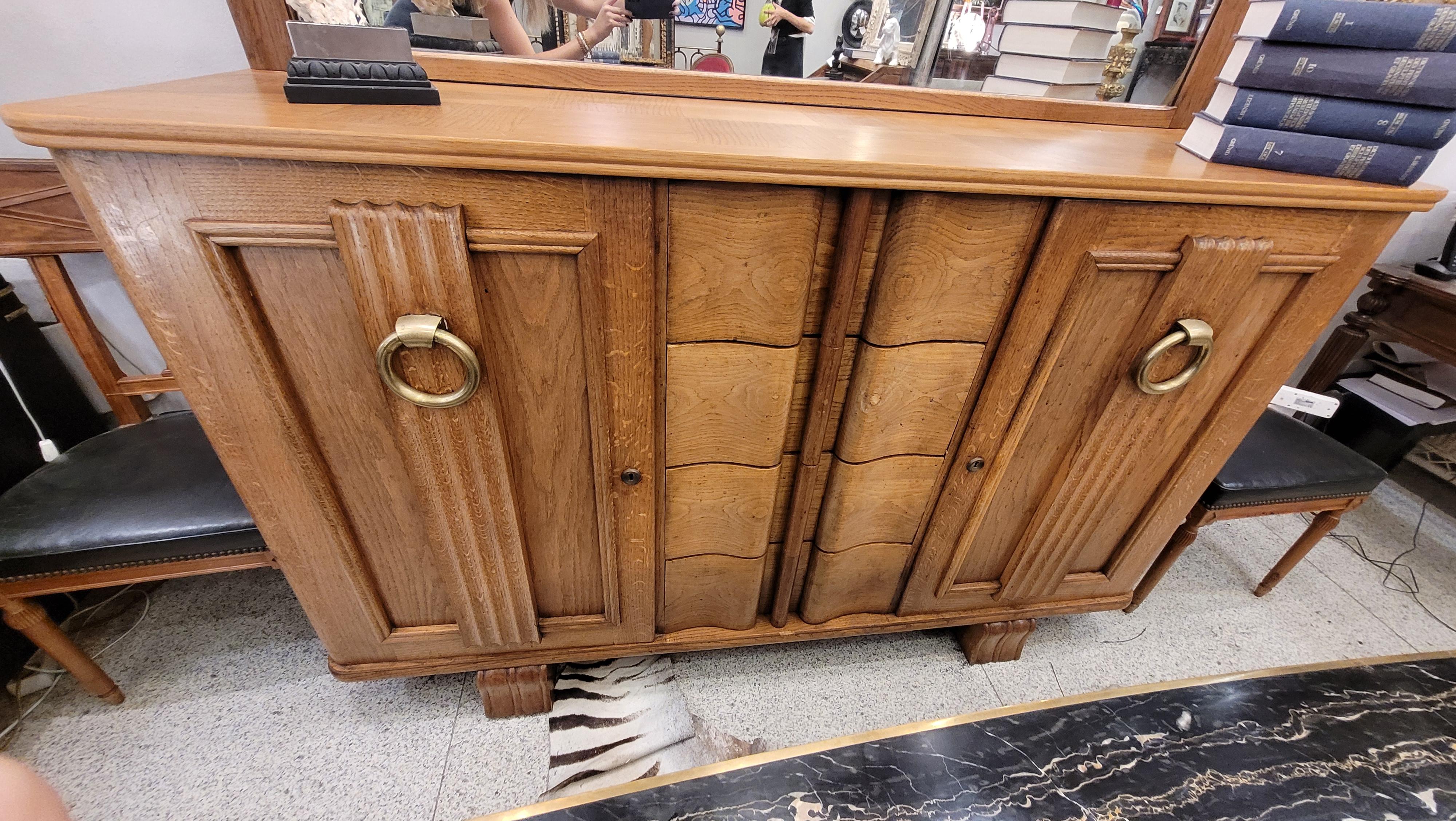 Il francese Charles Dudouyt  Credenza Enfilade in stile Art Déco  Wood  bronzo a specchio in vendita 2
