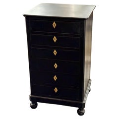 French Charles X Black Mahogany Chest