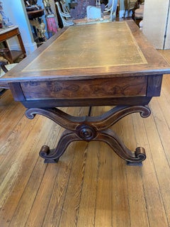 French Charles X Brass Inlaid Rosewood Bureau Plat