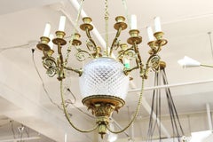 French Charles X Bronze & Cut Glass Chandelier