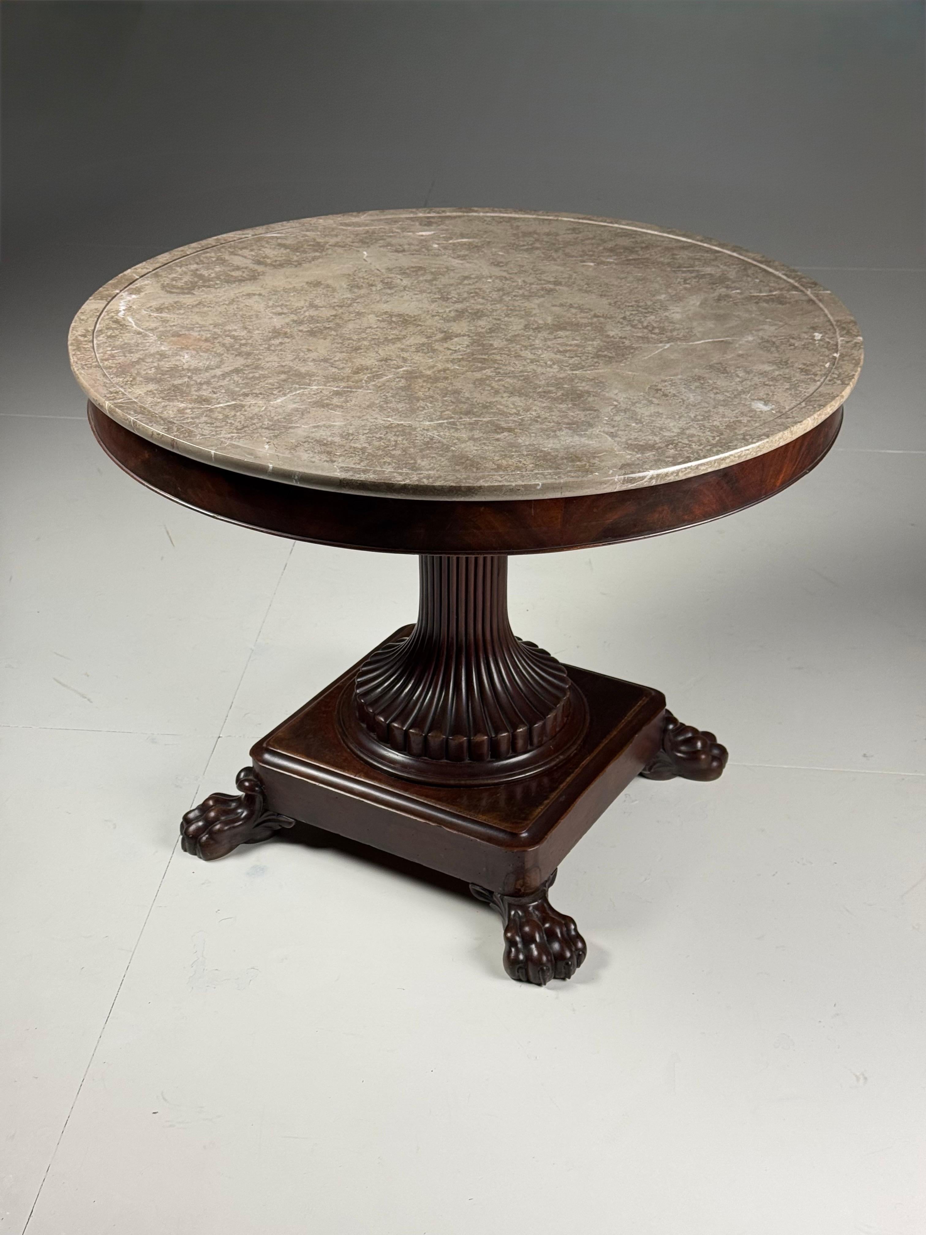 French Charles X Center Table Mahogany