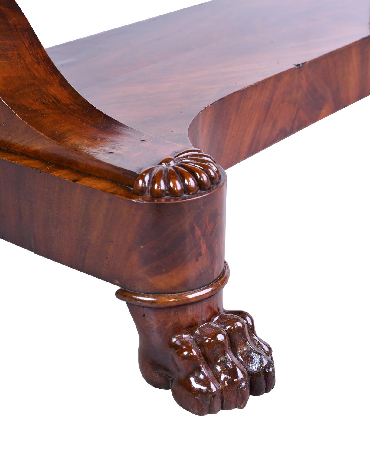 French Charles X Console Table in West Indies Mahogany with White Marble 8