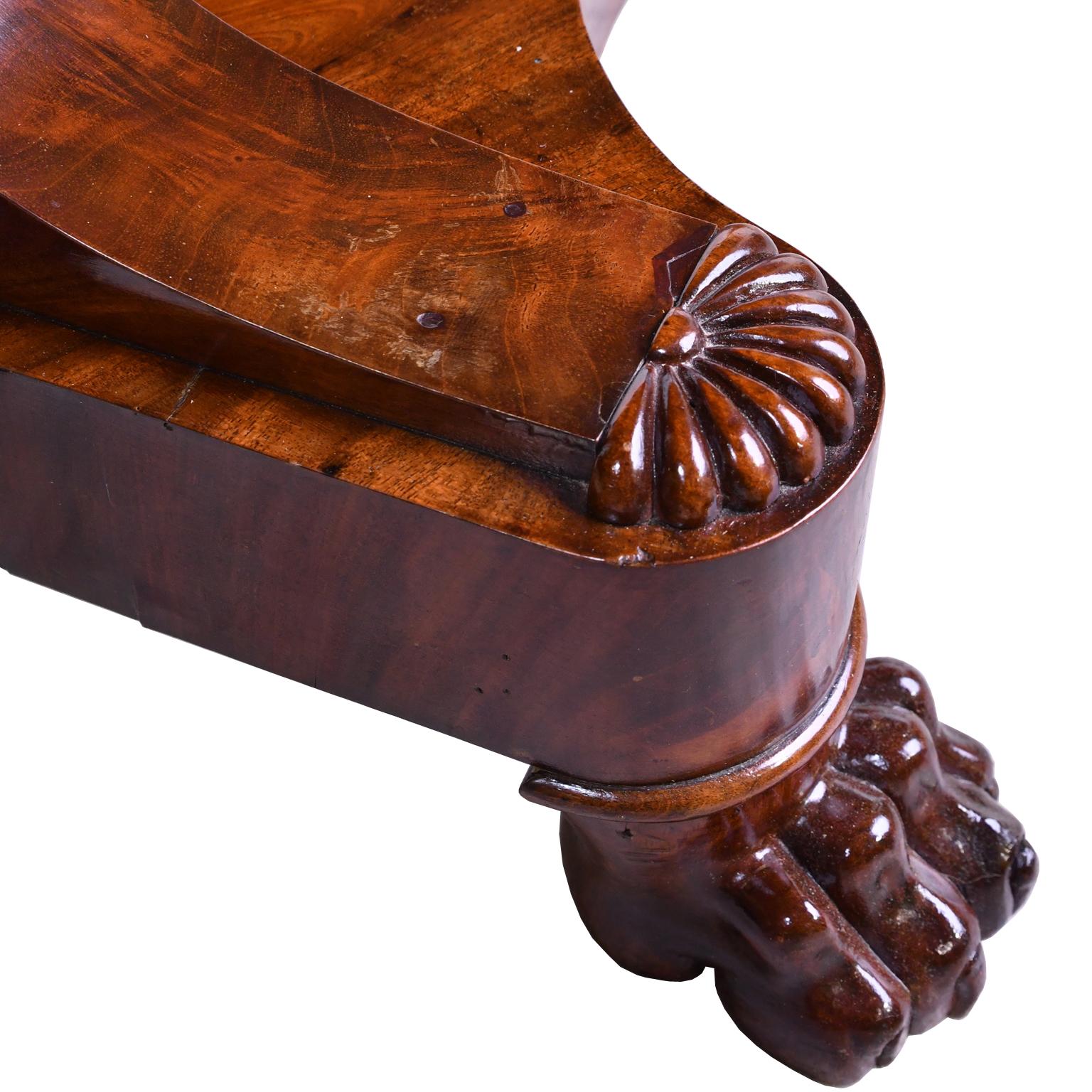 French Charles X Console Table in West Indies Mahogany with White Marble 9