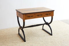 French Charles X Curule Leg Desk Writing Table
