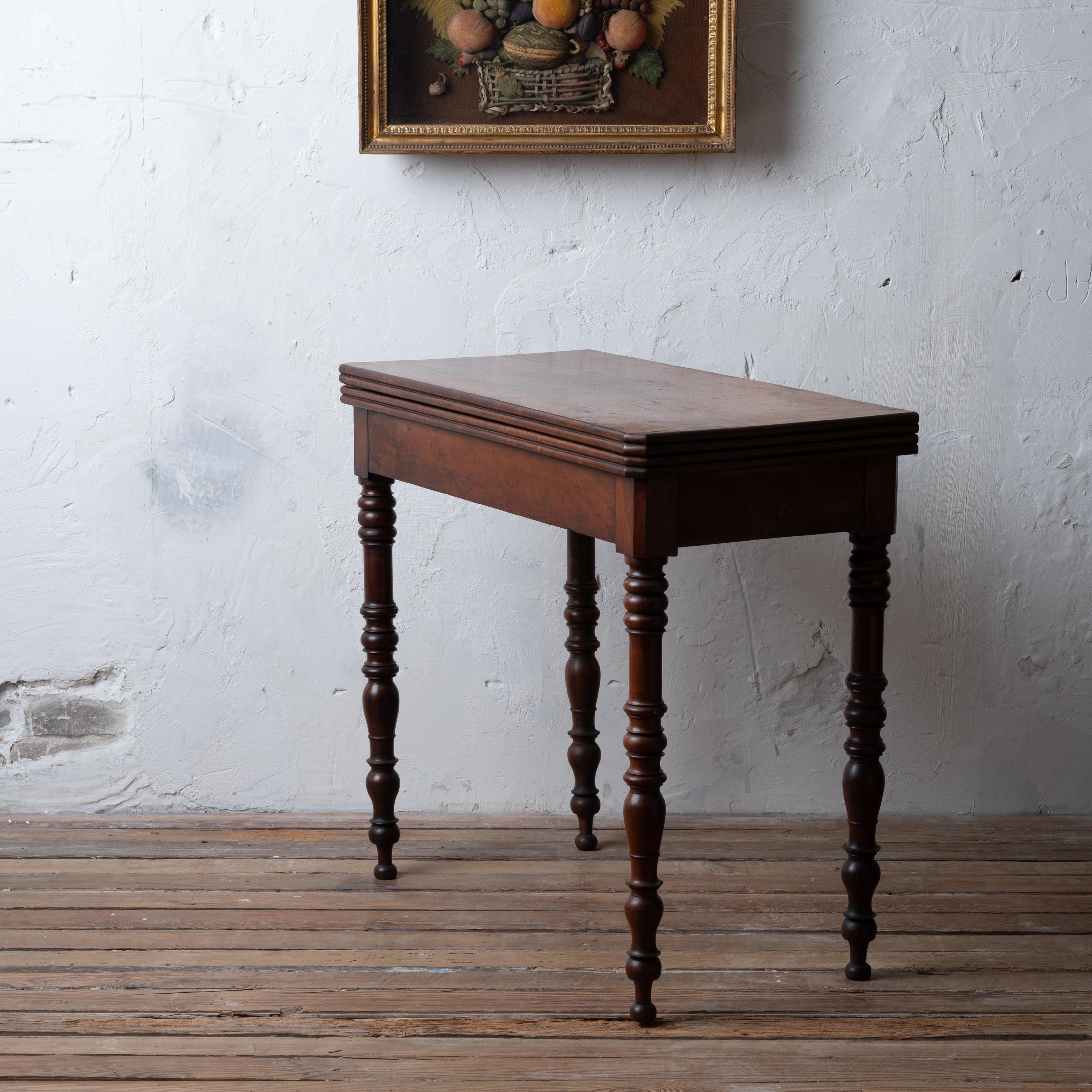 Felt French Charles X Game Table For Sale