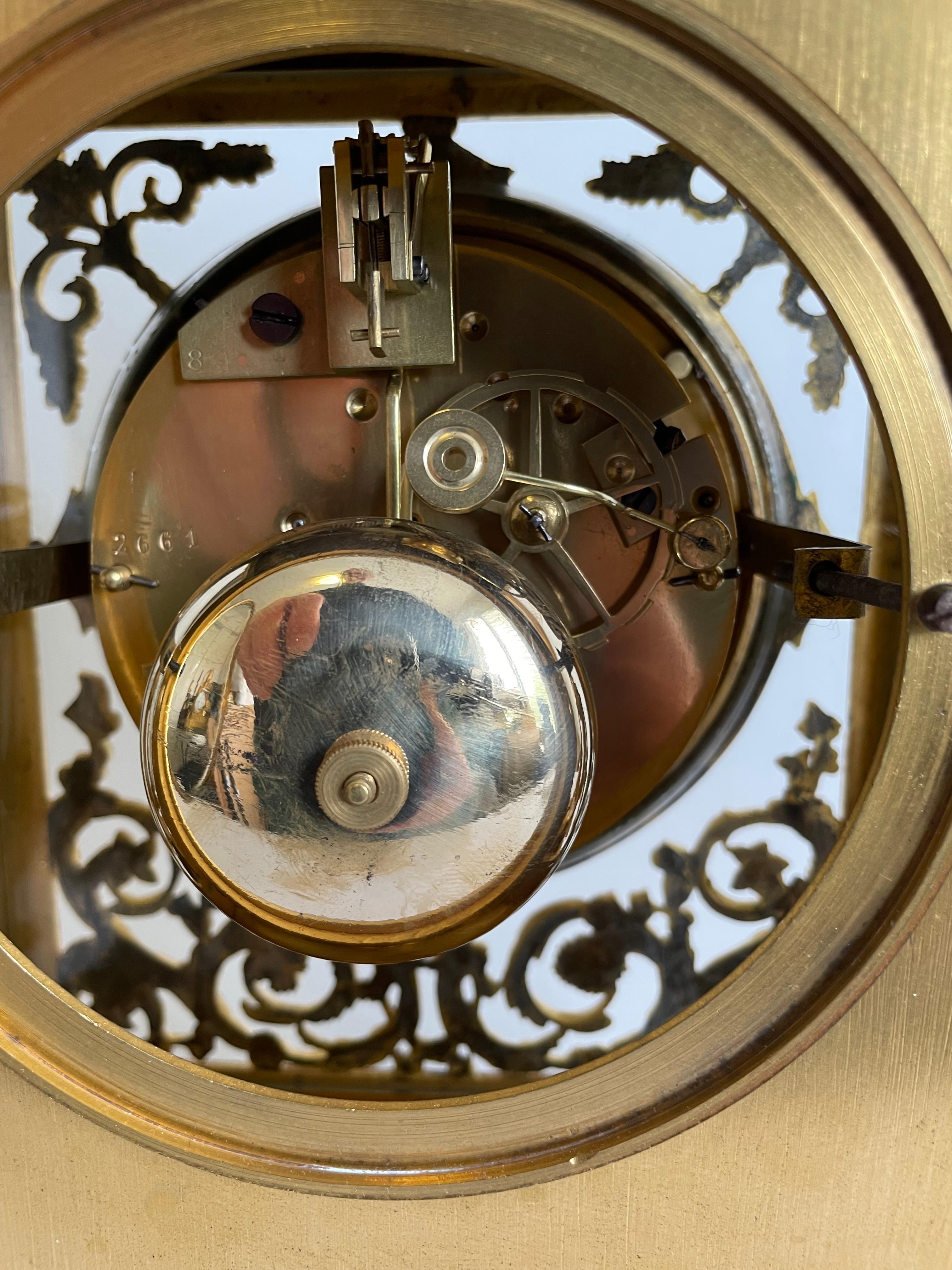 French Charles X Gilt Bronze Mantel Clock, Henri Robert, 19th Century For Sale 8