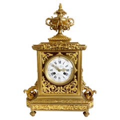 Used French Charles X Gilt Bronze Mantel Clock, Henri Robert, 19th Century