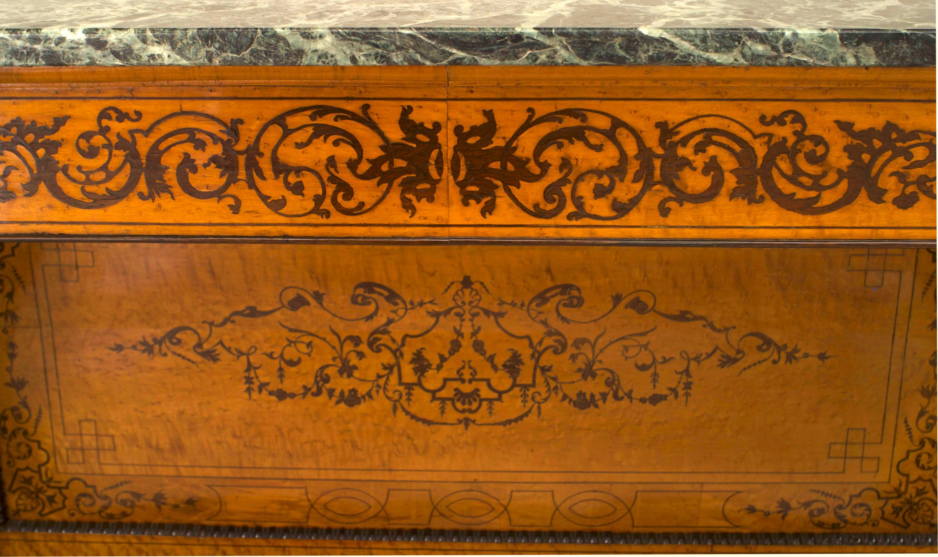 Table console française en érable et marbre Charles X Bon état - En vente à New York, NY
