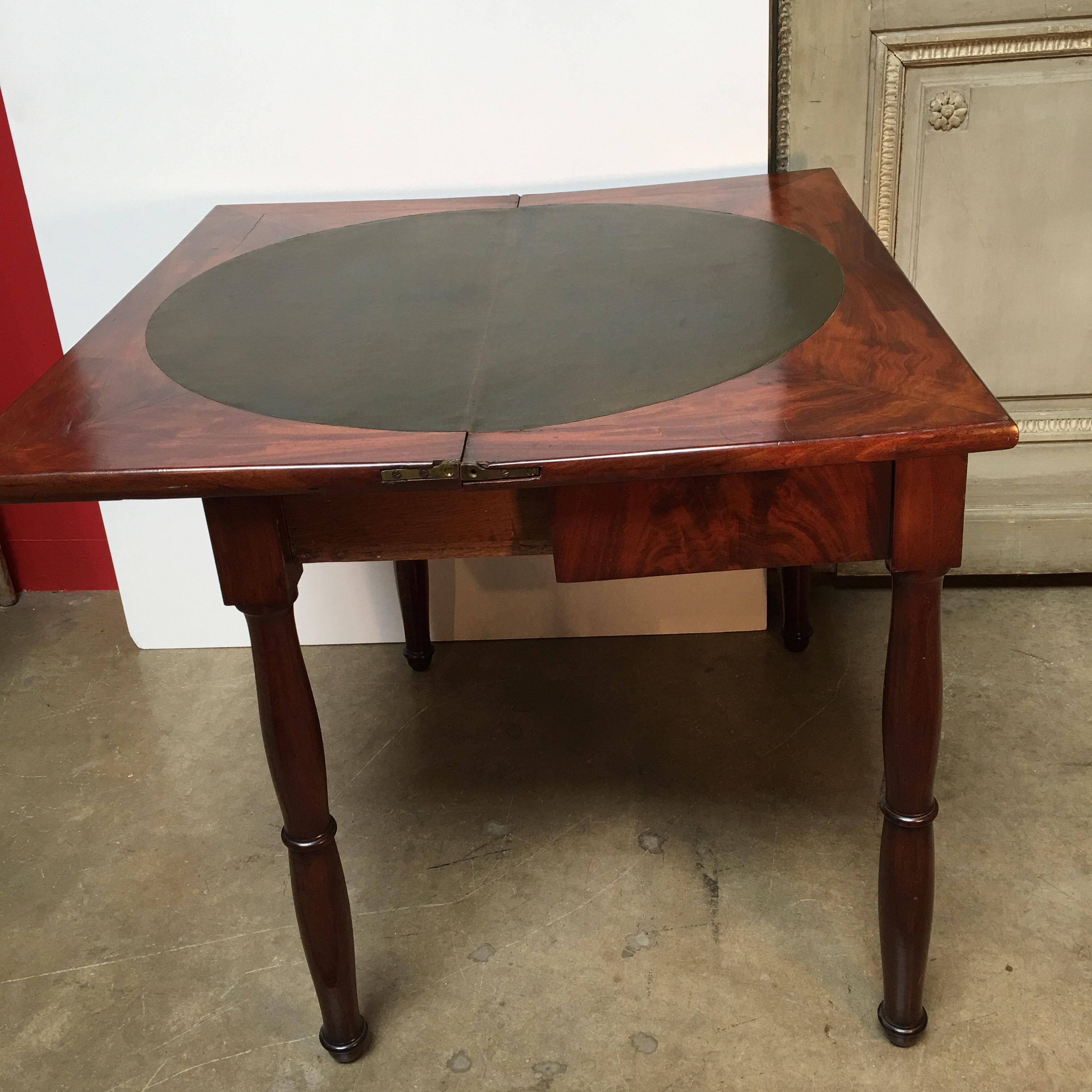 19th Century French Charles X Mahogany Game Table For Sale