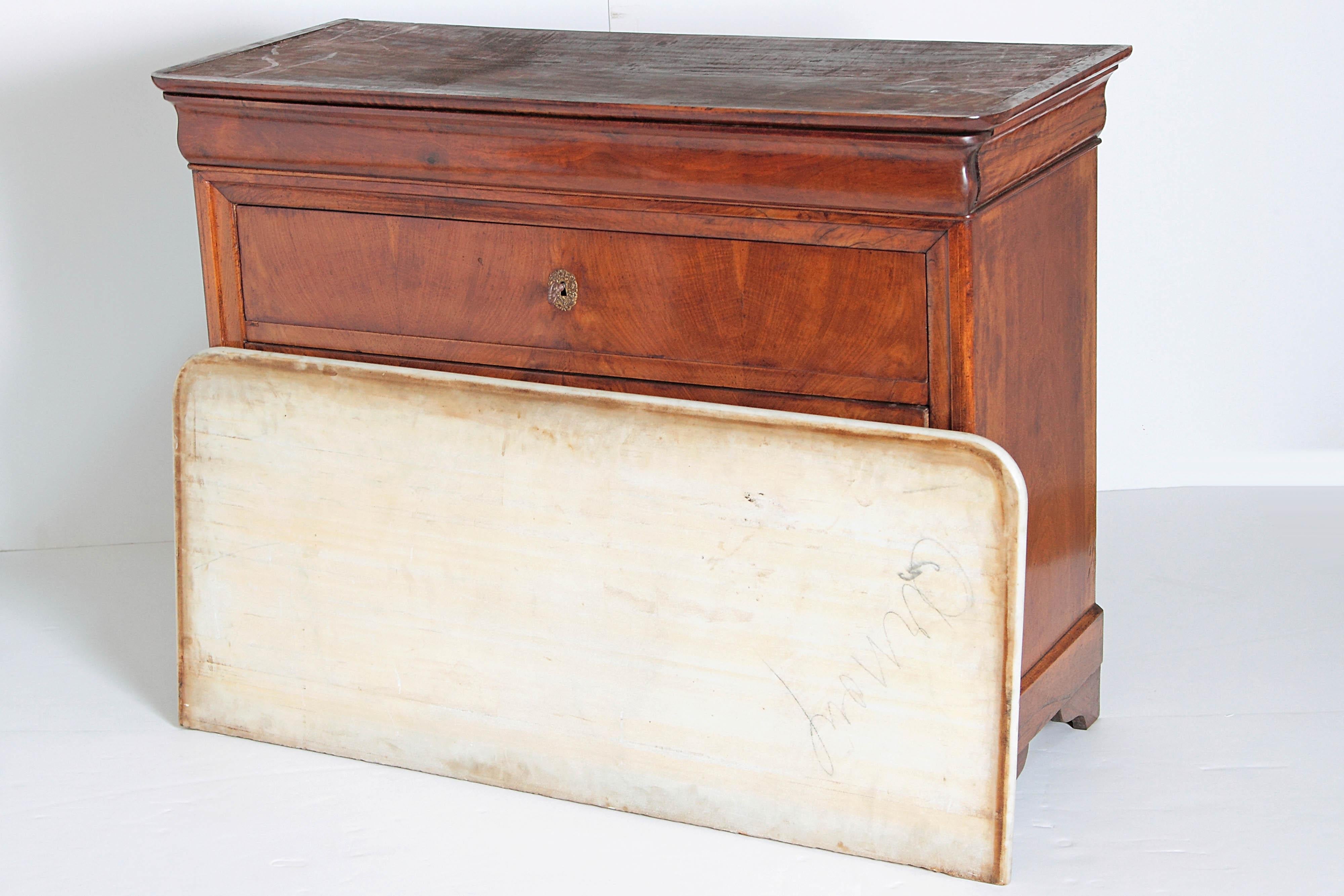 French Charles X Mahogany Marble Top Chest 6