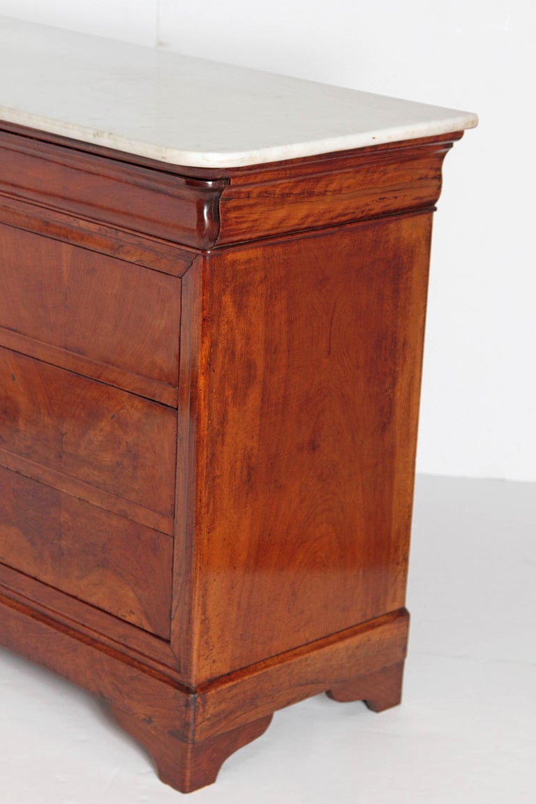 French Charles X Mahogany Marble Top Chest at 1stDibs