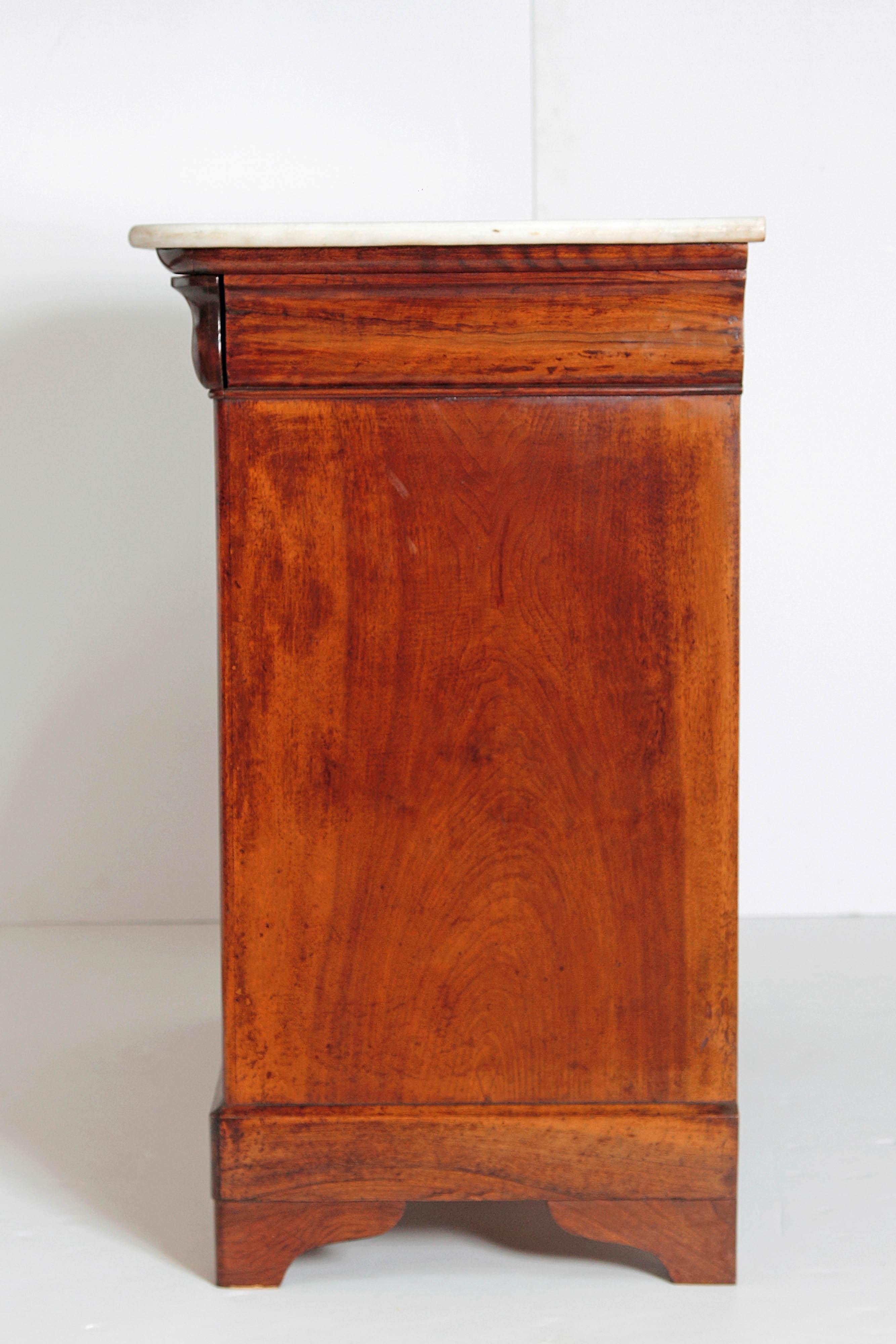 19th Century French Charles X Mahogany Marble Top Chest