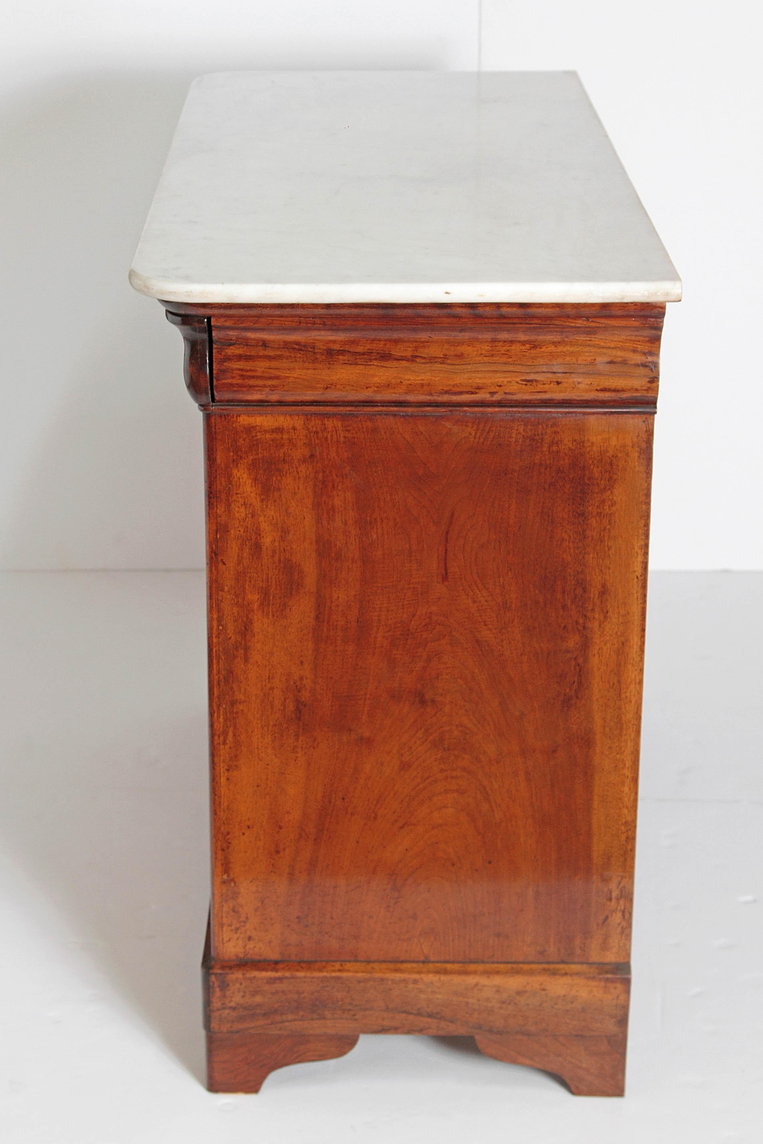 French Charles X Mahogany Marble Top Chest 1