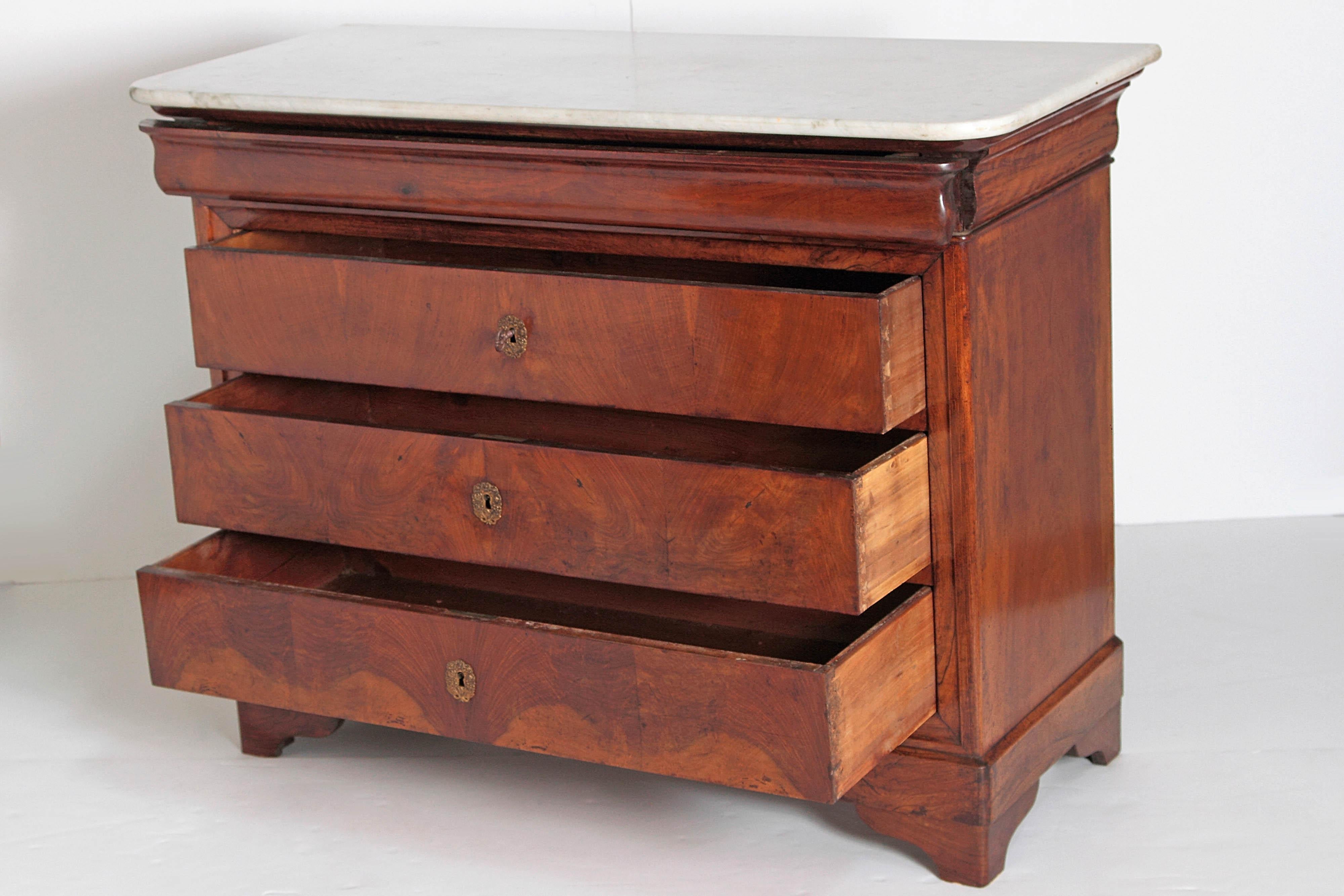 French Charles X Mahogany Marble Top Chest 3