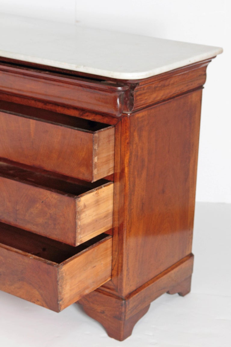 French Charles X Mahogany Marble Top Chest at 1stDibs