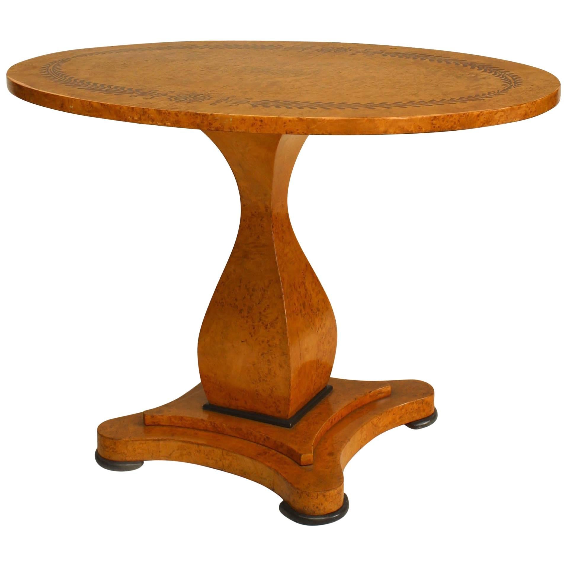 French Charles X Style Maple Top Center Table For Sale