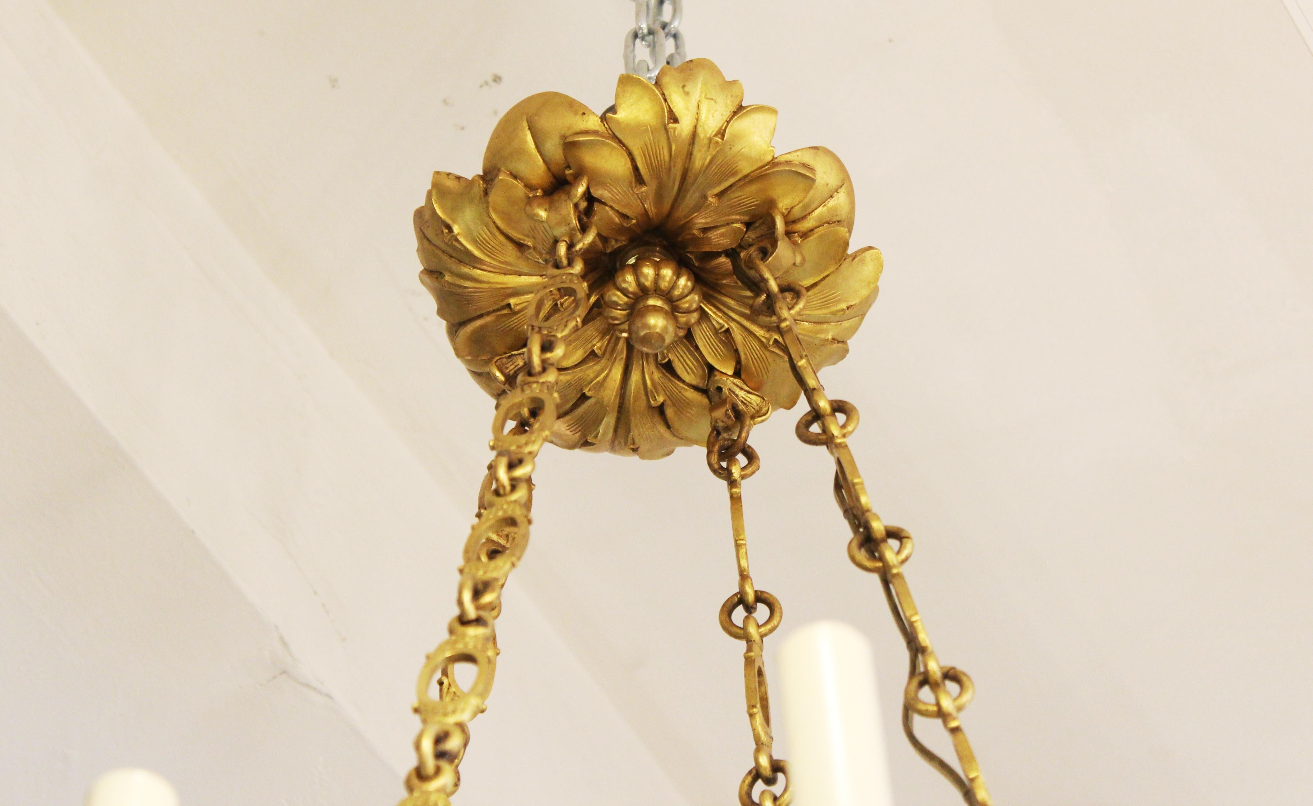 French Charles X Ormolu Mascaron Chandelier In Good Condition In New York, NY