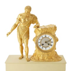 Charles X Fire Gilt Bronze Mantel Clock, Paris, Circa 1820-30
