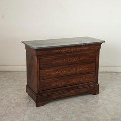 French Charles X Period Palisander and Lemonwood Marquetry Chest, circa 1820