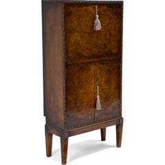 Escritorio / Armario Francés Estilo Charles X Petite Burlwood Fall Front